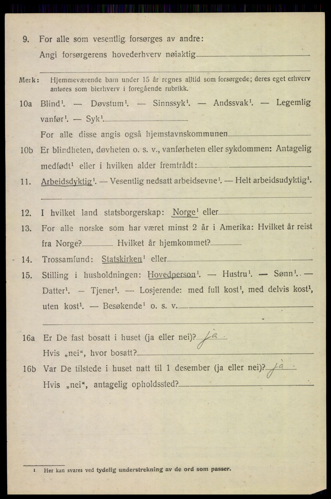 SAH, 1920 census for Ytre Rendal, 1920, p. 1590