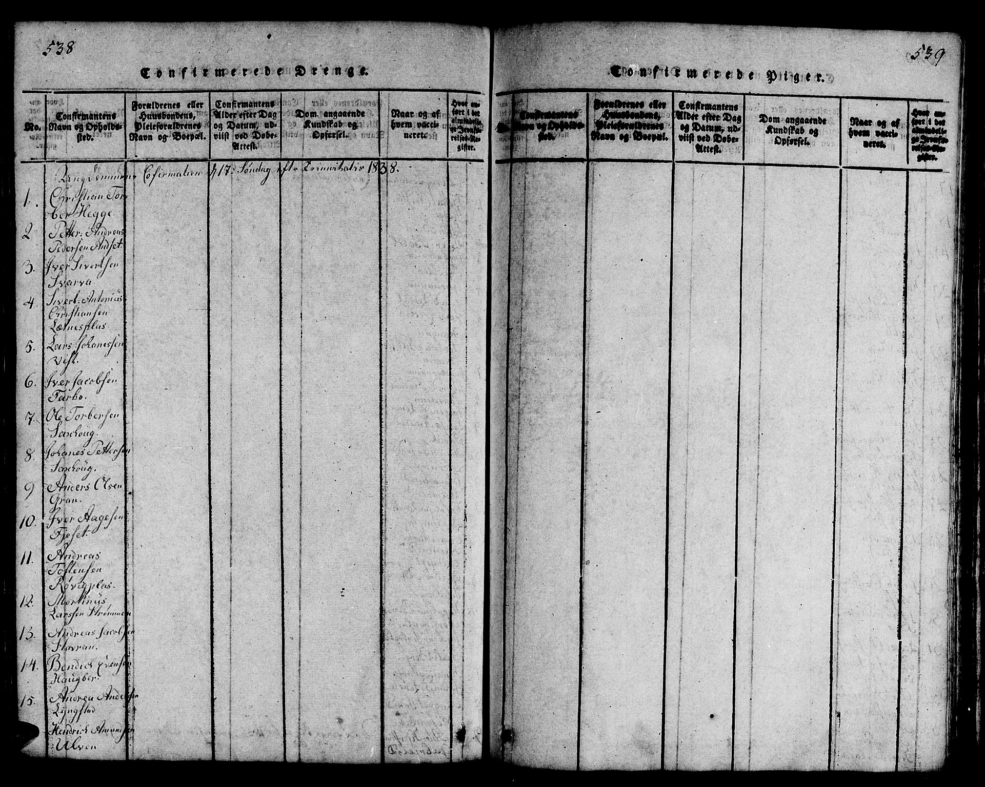 Ministerialprotokoller, klokkerbøker og fødselsregistre - Nord-Trøndelag, SAT/A-1458/730/L0298: Parish register (copy) no. 730C01, 1816-1849, p. 538-539