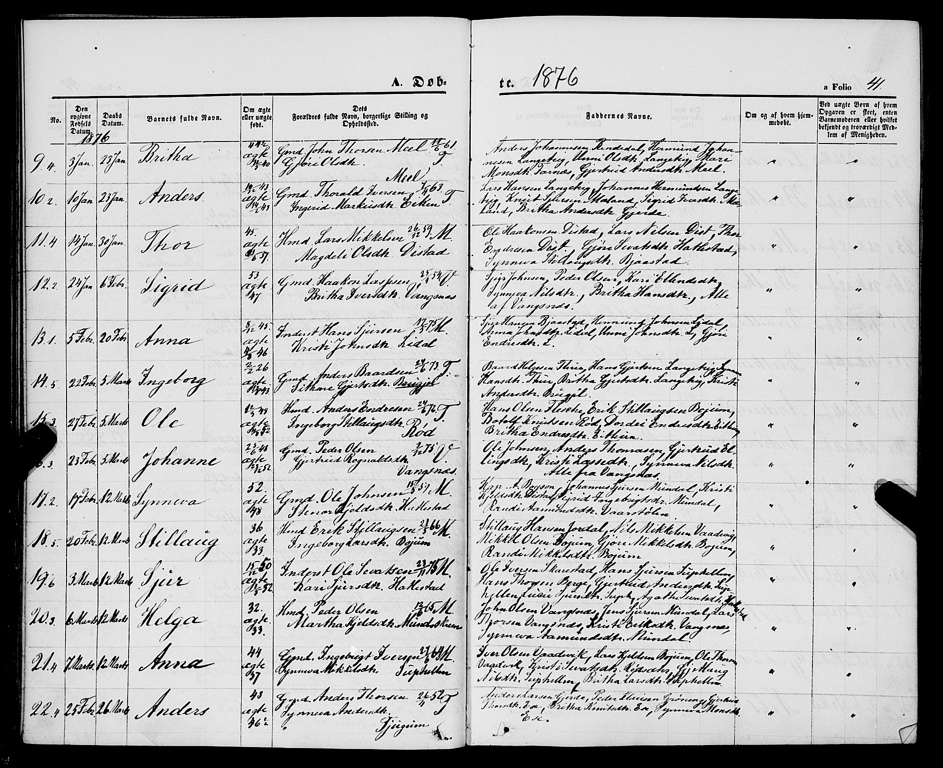 Balestrand sokneprestembete, AV/SAB-A-79601/H/Haa/Haaa/L0003: Parish register (official) no. A 3, 1867-1878, p. 41