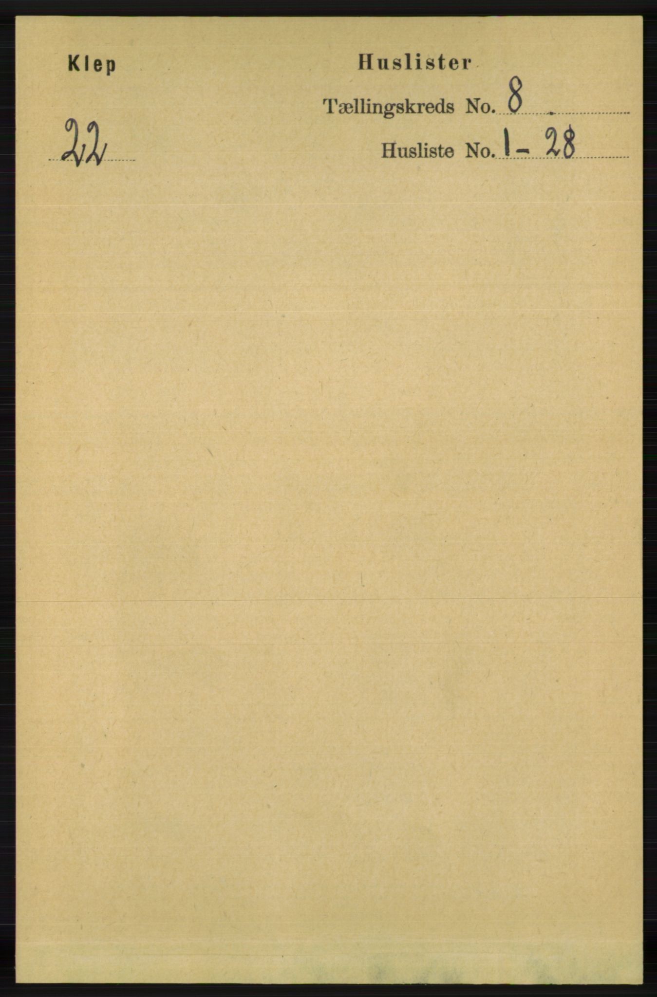 RA, 1891 census for 1120 Klepp, 1891, p. 2474