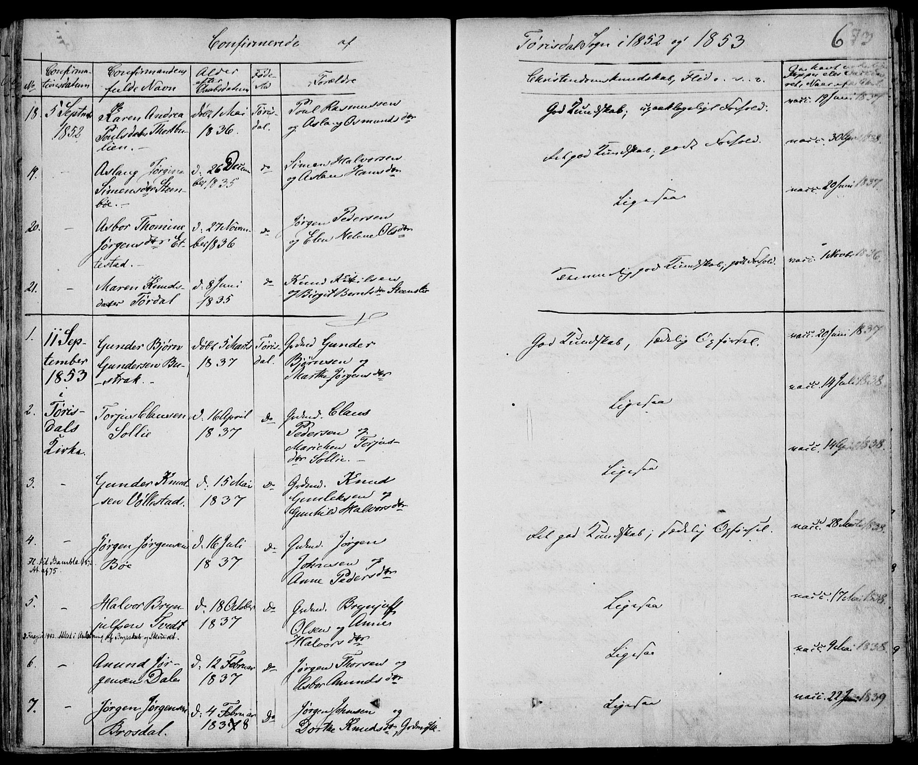 Drangedal kirkebøker, SAKO/A-258/F/Fa/L0007b: Parish register (official) no. 7b, 1837-1856, p. 673