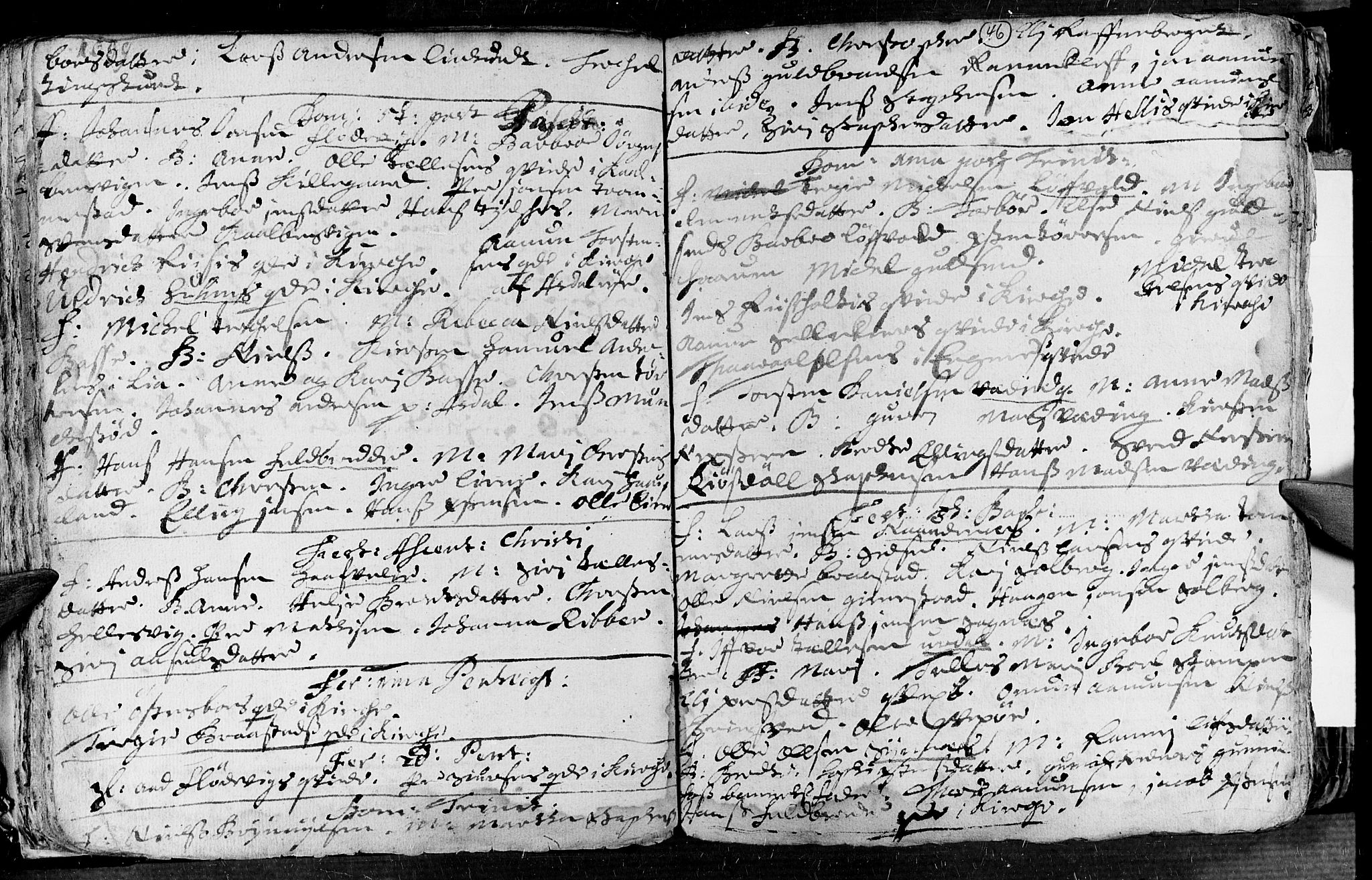 Øyestad sokneprestkontor, AV/SAK-1111-0049/F/Fa/L0002: Parish register (official) no. A 2, 1692-1722, p. 46