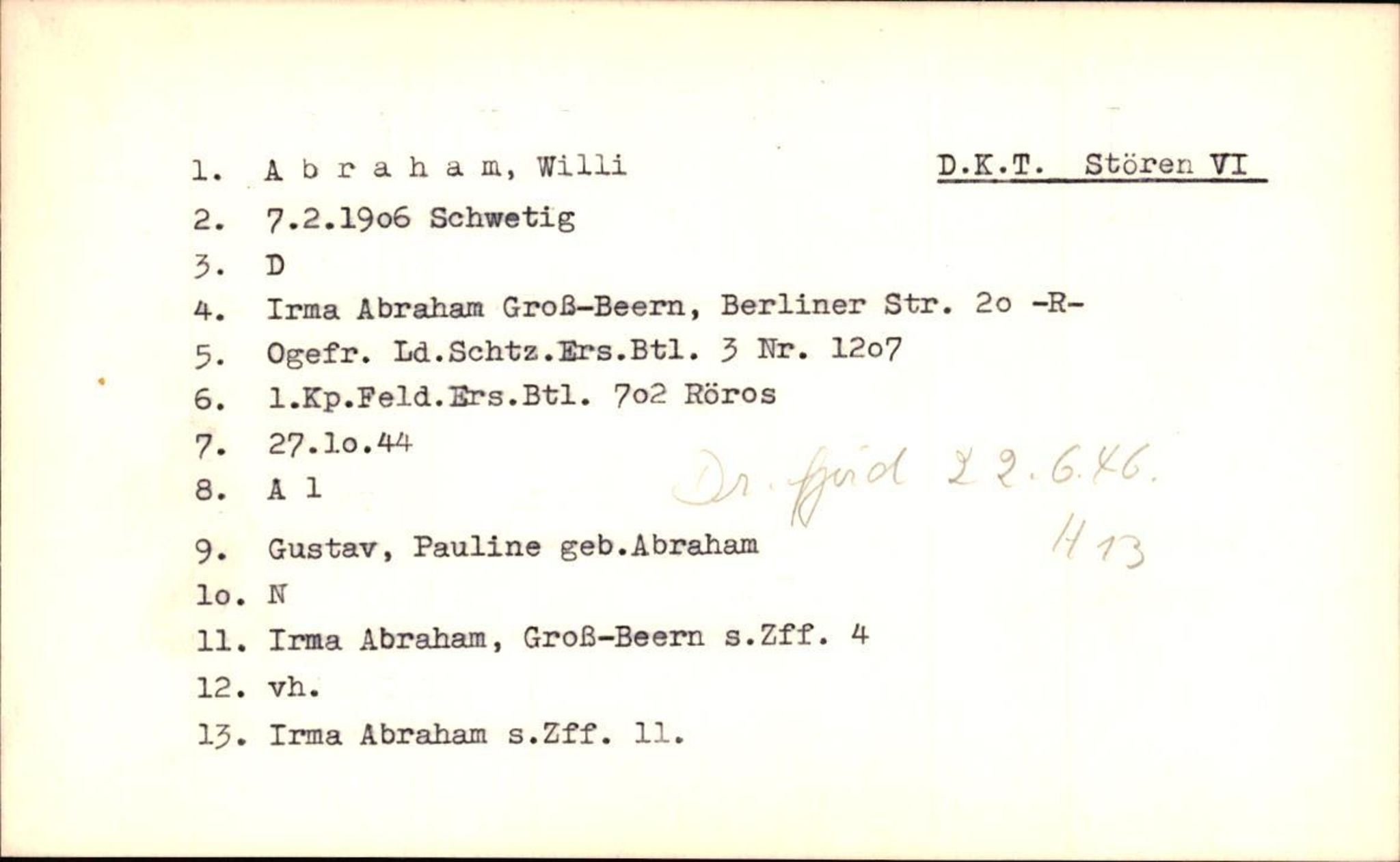 Hjemsendte tyskere , RA/RAFA-6487/D/Db/L0006: Adam-Zimmerman + Ableiter-Barta, 1945-1947, p. 305