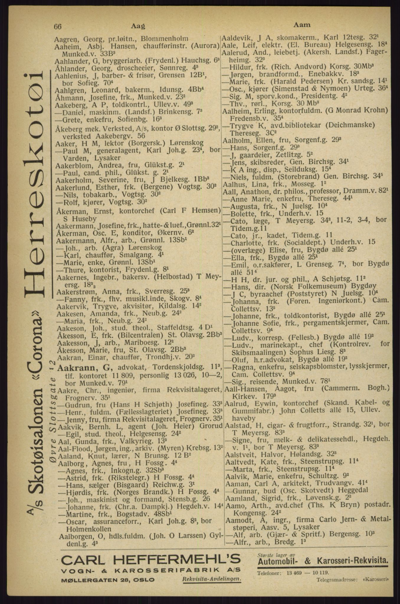 Kristiania/Oslo adressebok, PUBL/-, 1927, p. 66