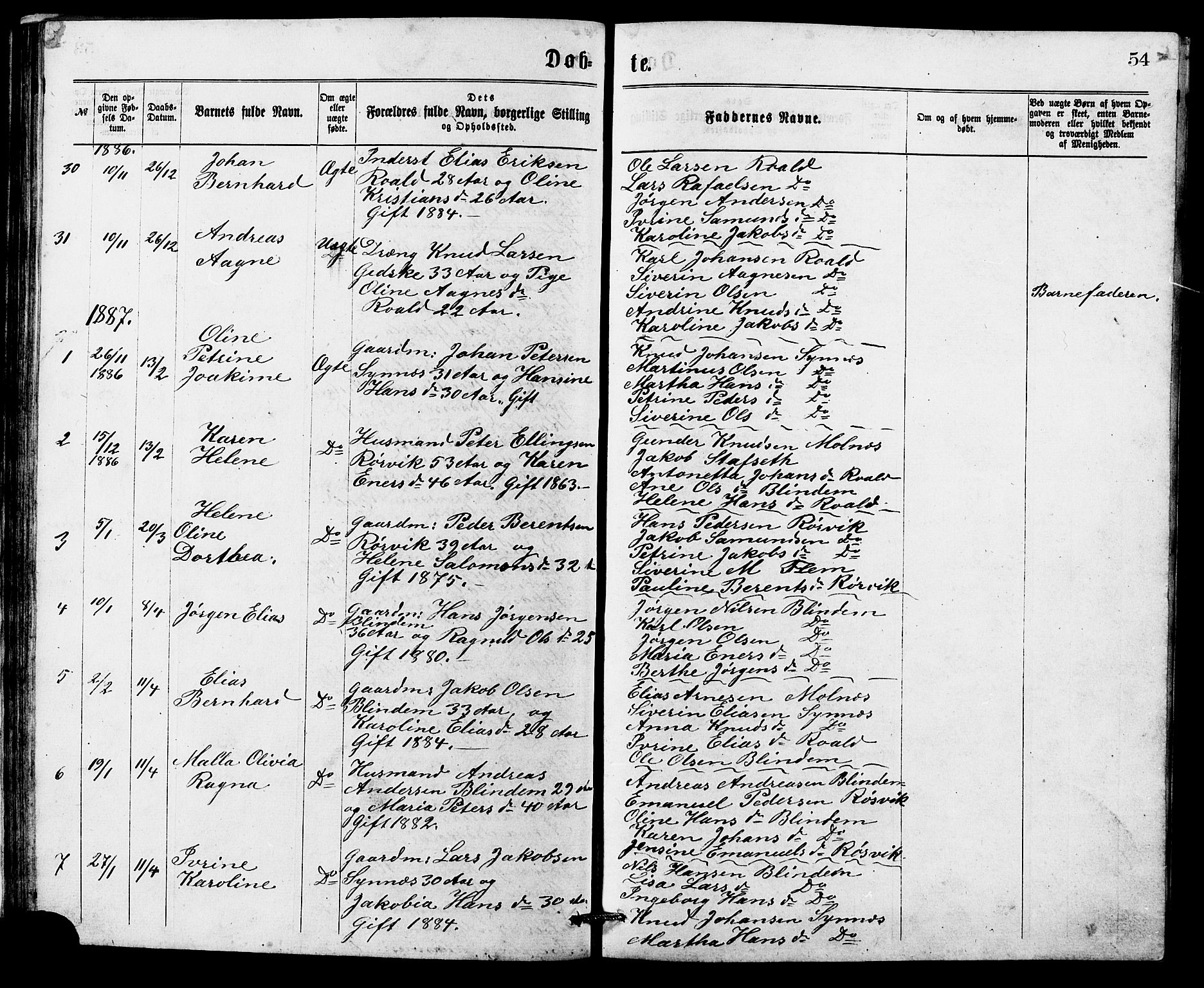 Ministerialprotokoller, klokkerbøker og fødselsregistre - Møre og Romsdal, AV/SAT-A-1454/537/L0521: Parish register (copy) no. 537C02, 1869-1888, p. 54