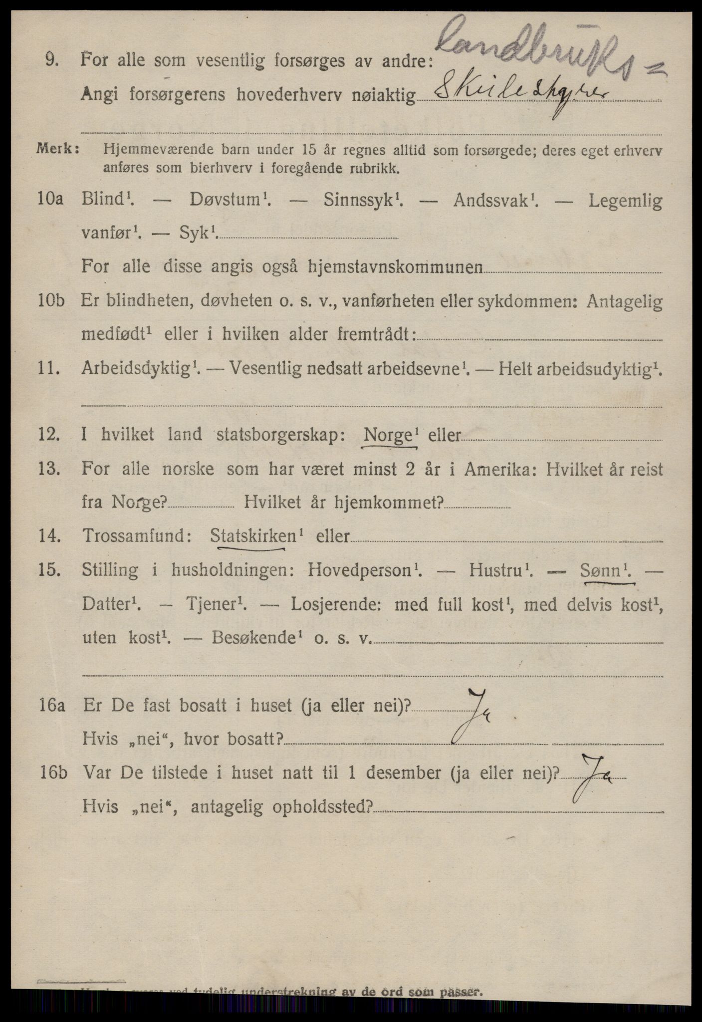 SAT, 1920 census for Vestnes, 1920, p. 1140