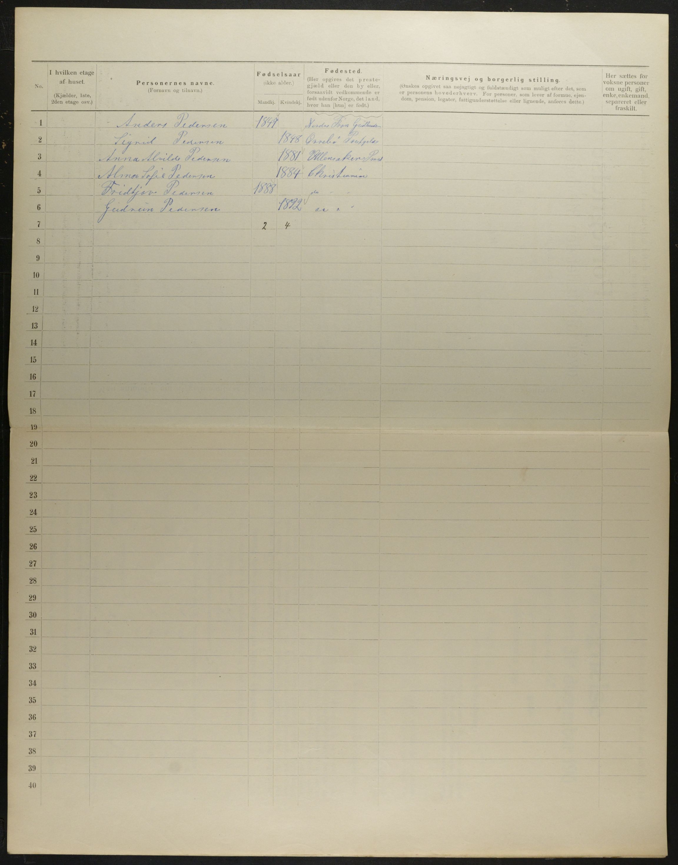 OBA, Municipal Census 1901 for Kristiania, 1901, p. 4785