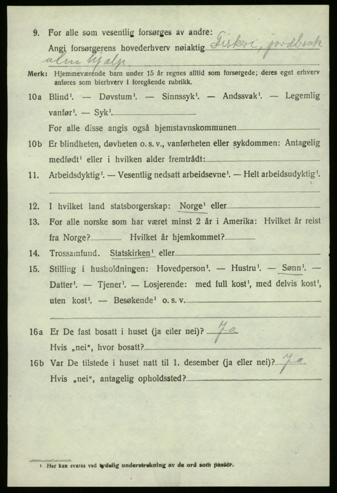 SAB, 1920 census for Kinn, 1920, p. 6304