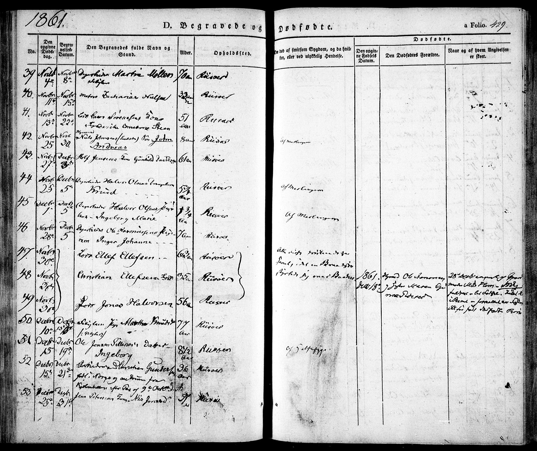 Risør sokneprestkontor, AV/SAK-1111-0035/F/Fa/L0003: Parish register (official) no. A 3, 1838-1864, p. 429