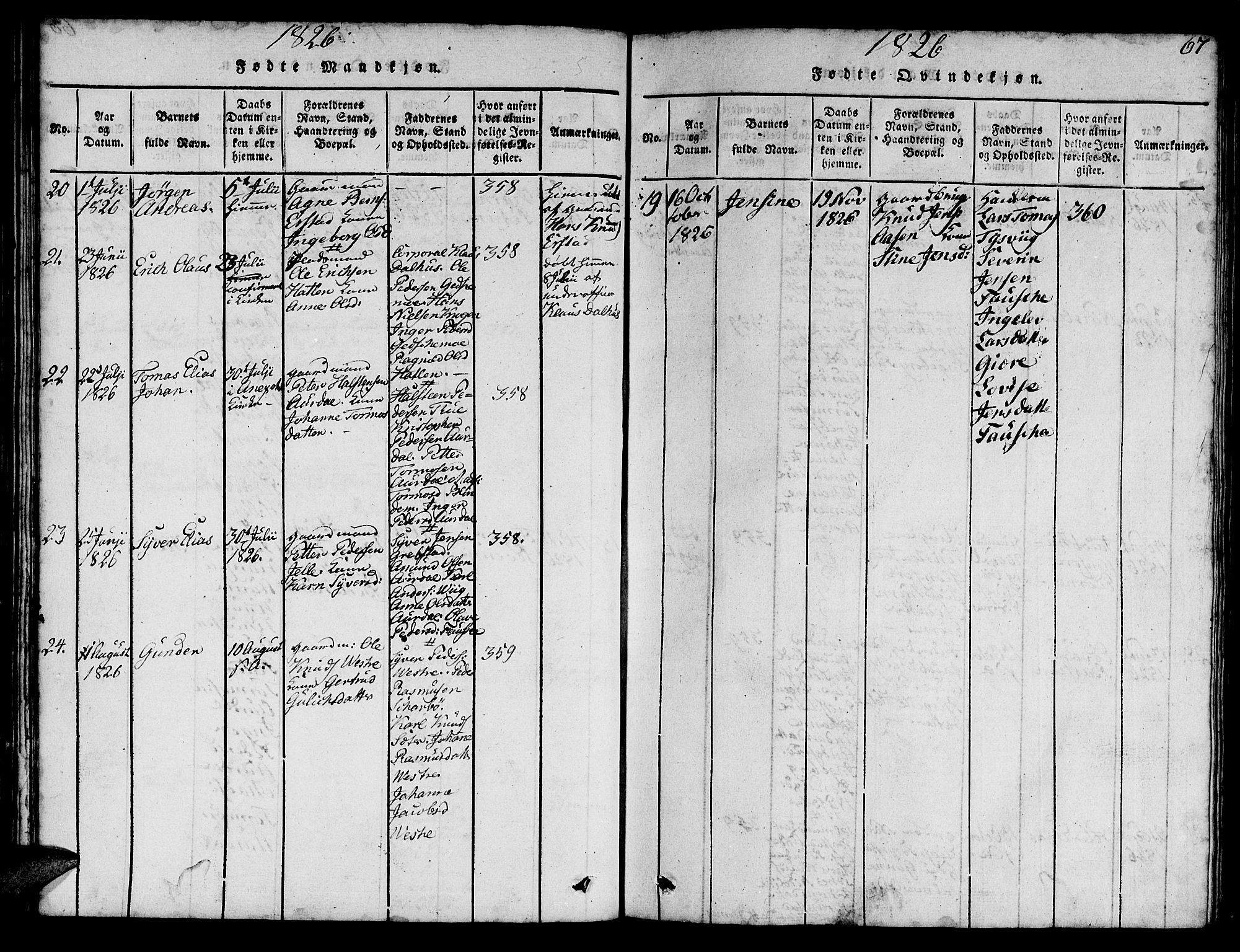 Ministerialprotokoller, klokkerbøker og fødselsregistre - Møre og Romsdal, AV/SAT-A-1454/522/L0322: Parish register (copy) no. 522C01, 1816-1830, p. 67