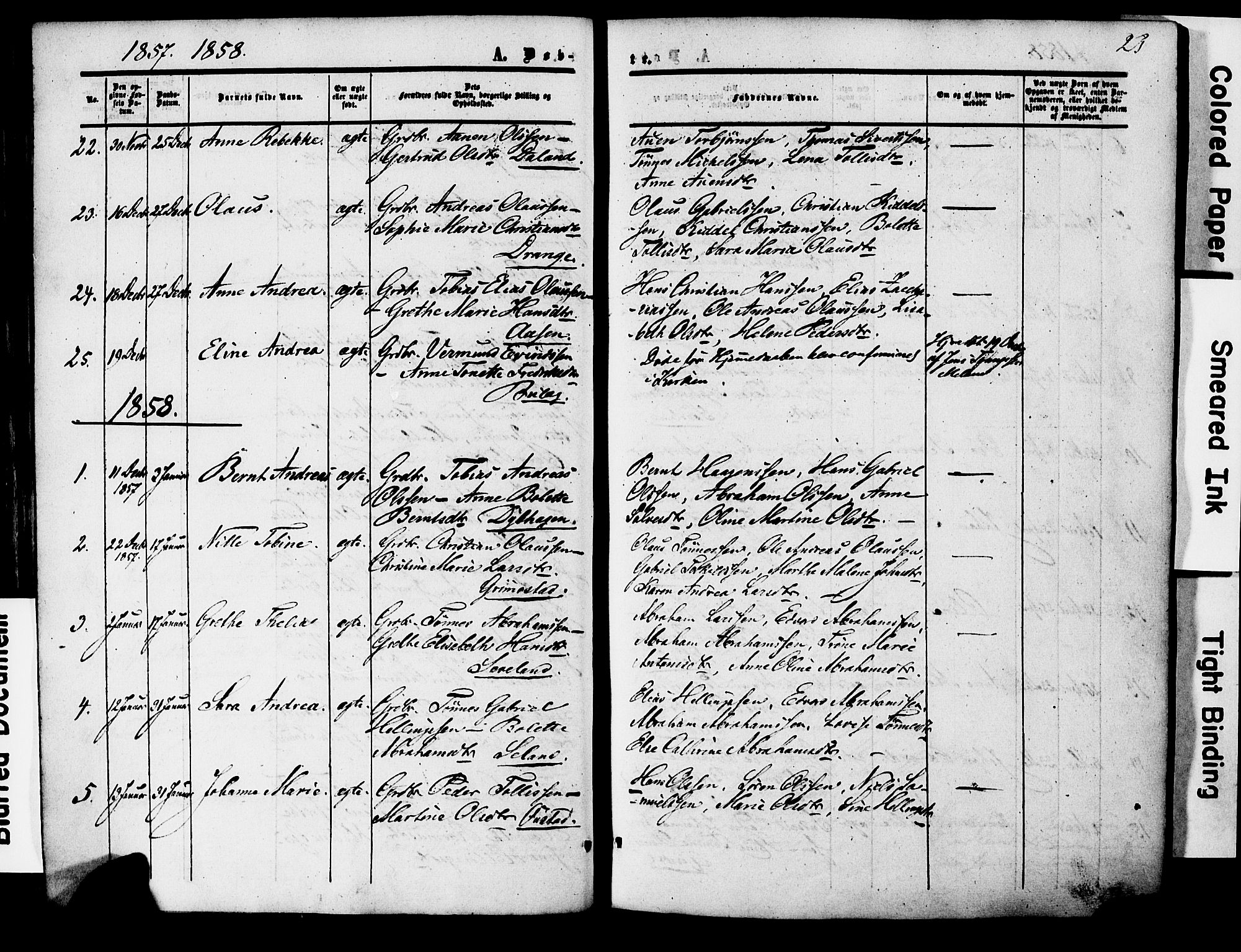 Herad sokneprestkontor, AV/SAK-1111-0018/F/Fa/Faa/L0005: Parish register (official) no. A 5, 1853-1886, p. 23