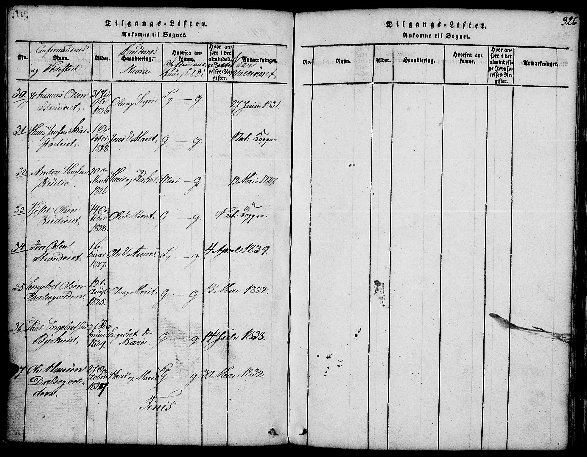 Fron prestekontor, SAH/PREST-078/H/Ha/Hab/L0001: Parish register (copy) no. 1, 1816-1843, p. 326