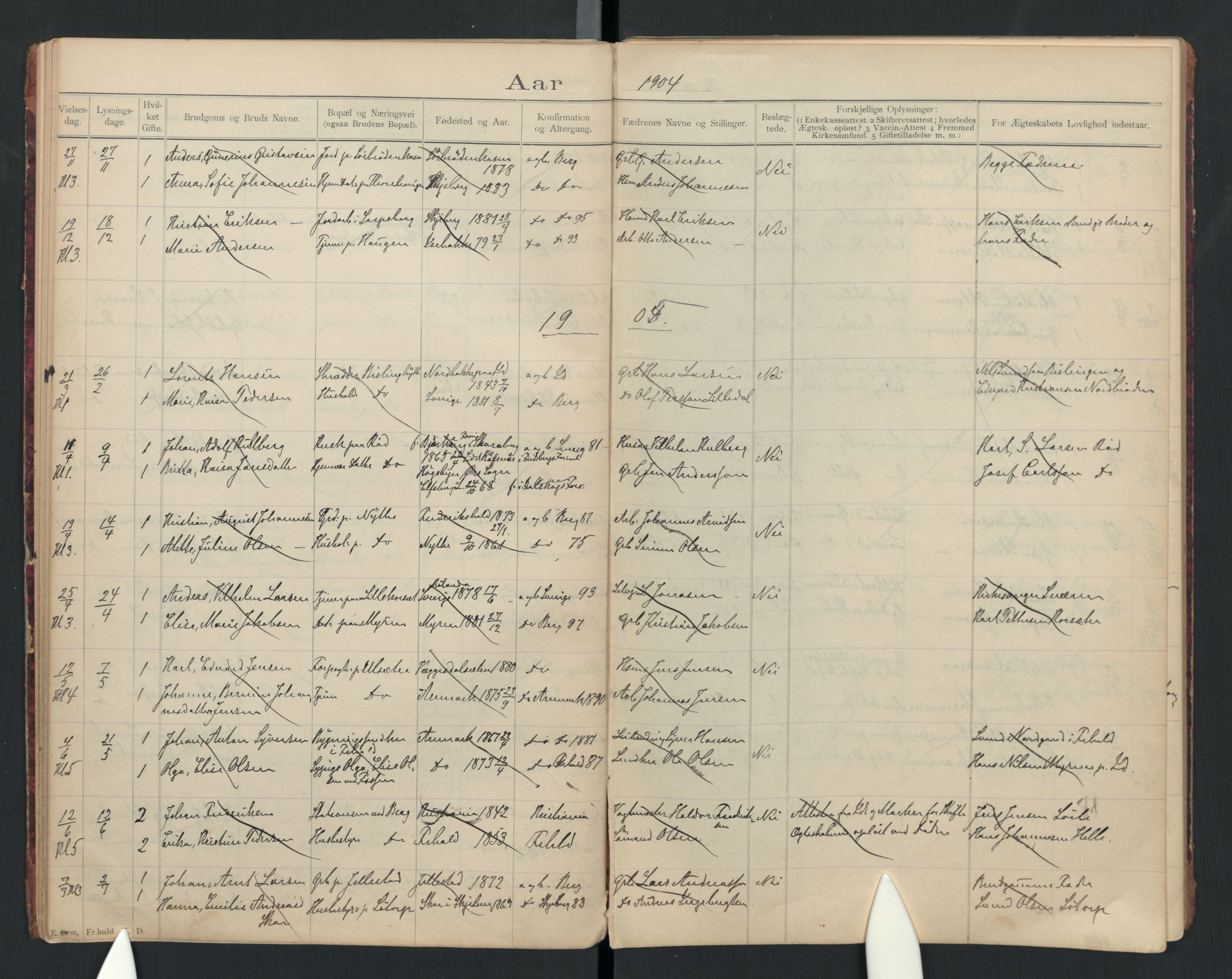 Berg prestekontor Kirkebøker, SAO/A-10902/H/Ha/L0001a: Banns register no. I 1a, 1894-1922