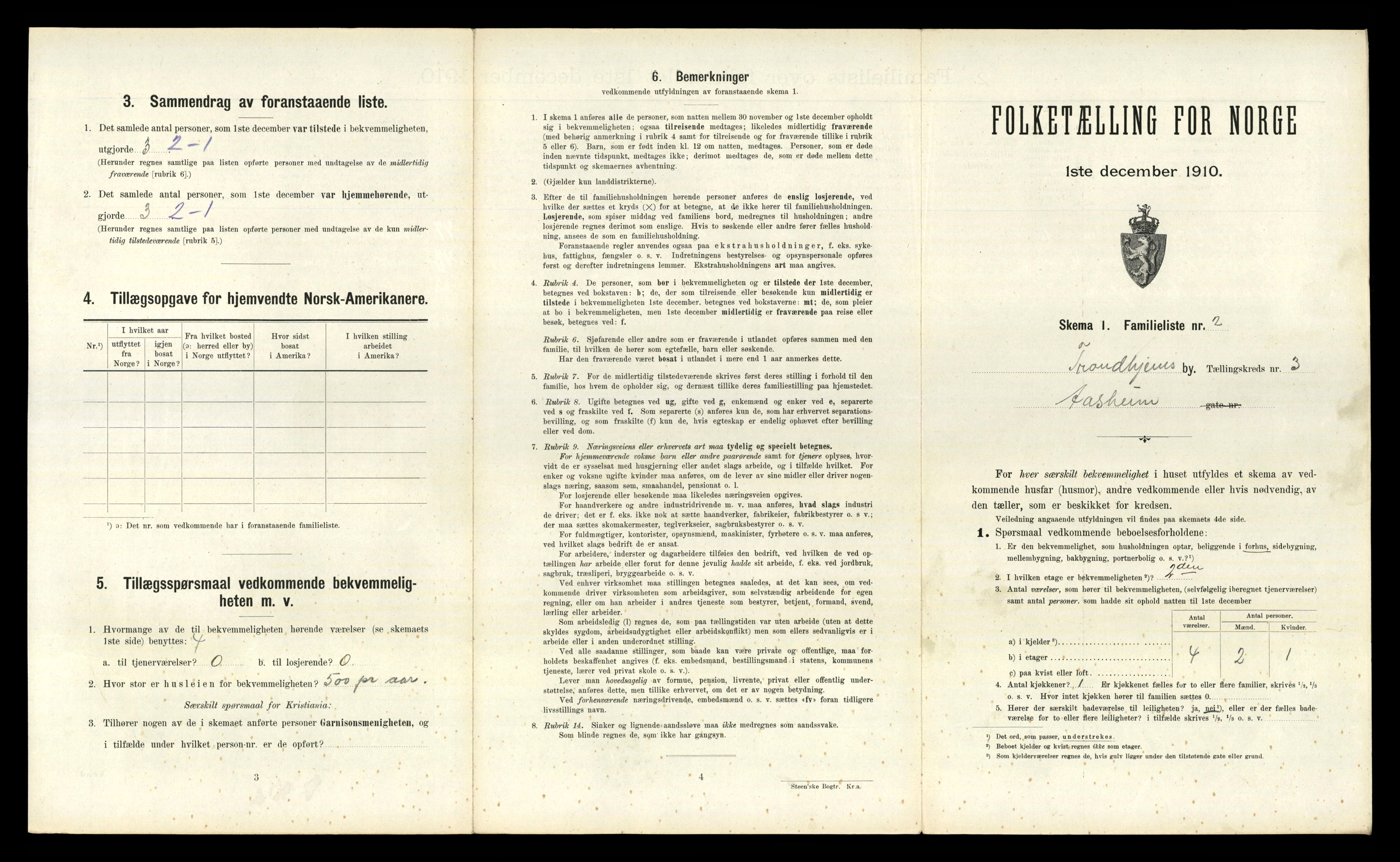 RA, 1910 census for Trondheim, 1910, p. 1611