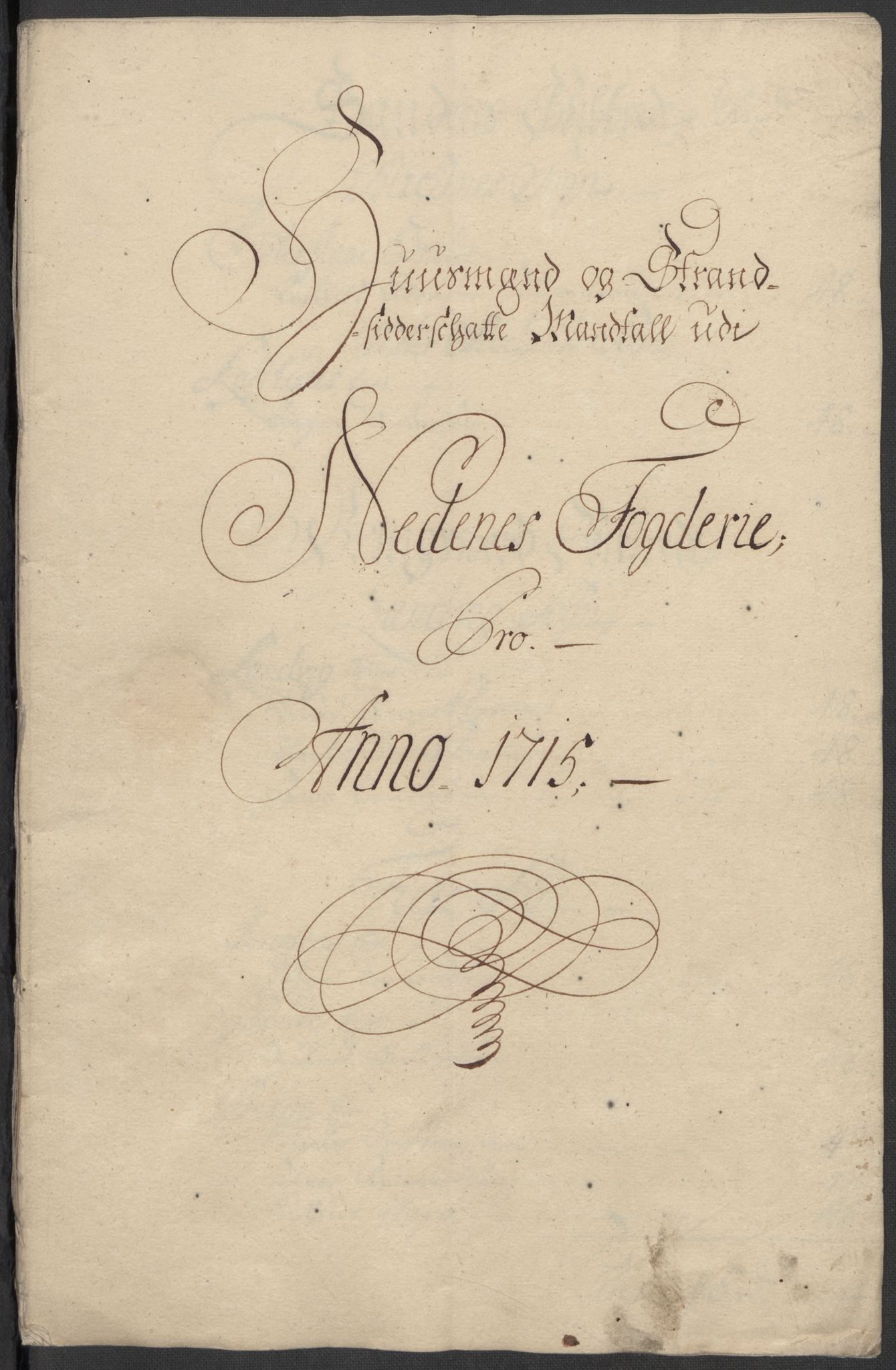 Rentekammeret inntil 1814, Reviderte regnskaper, Fogderegnskap, AV/RA-EA-4092/R39/L2323: Fogderegnskap Nedenes, 1715, p. 33