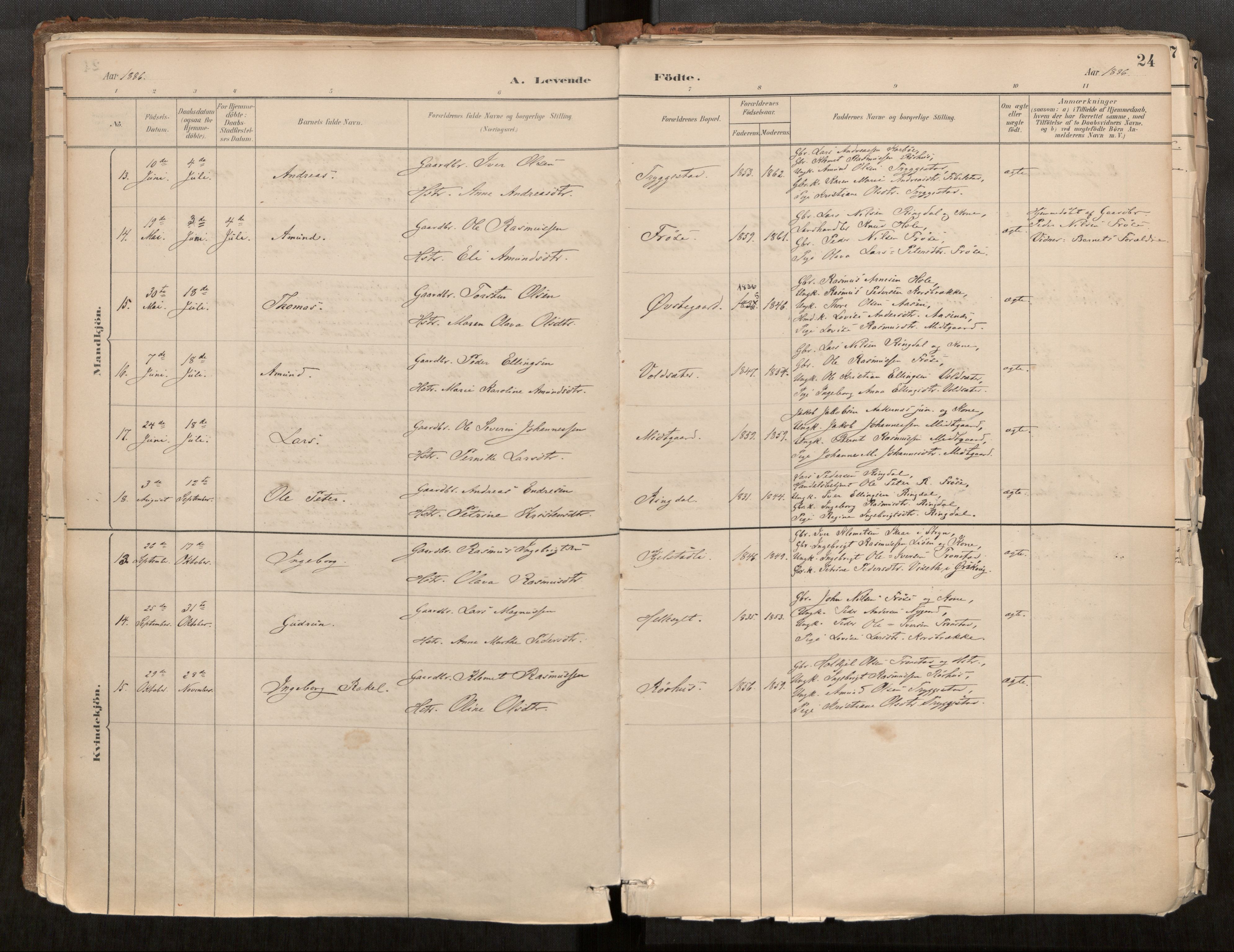 Sunnylven sokneprestkontor, AV/SAT-A-1007: Parish register (official) no. 517A08, 1882-1939, p. 24