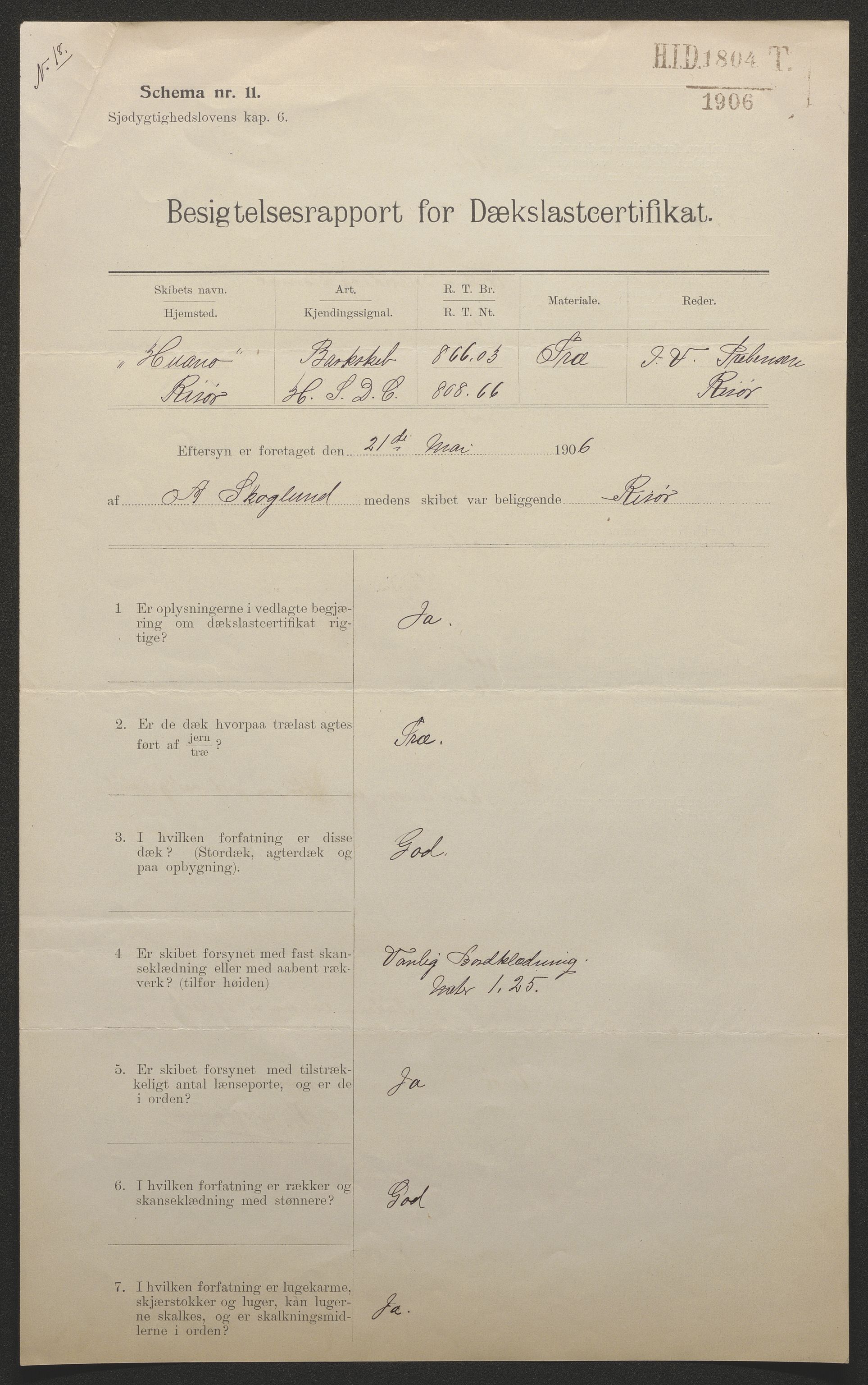 Sjøfartsdirektoratet med forløpere, skipsmapper slettede skip, AV/RA-S-4998/F/Fa/L0519: --, 1850-1922, p. 34