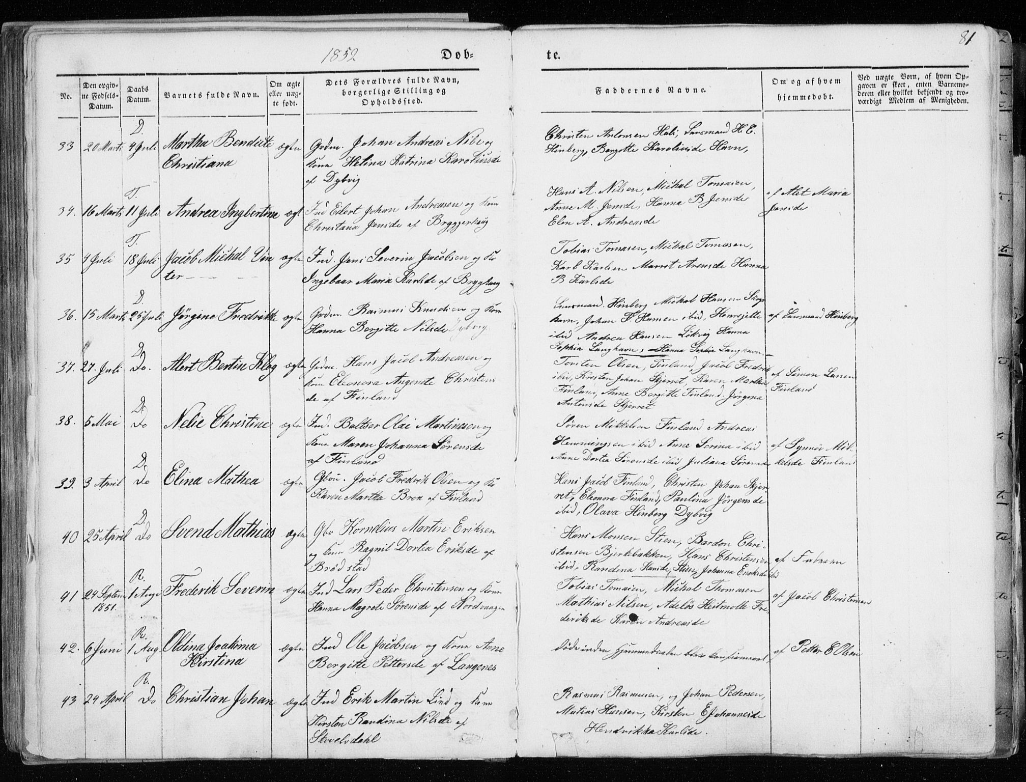 Tranøy sokneprestkontor, AV/SATØ-S-1313/I/Ia/Iaa/L0006kirke: Parish register (official) no. 6, 1844-1855, p. 81