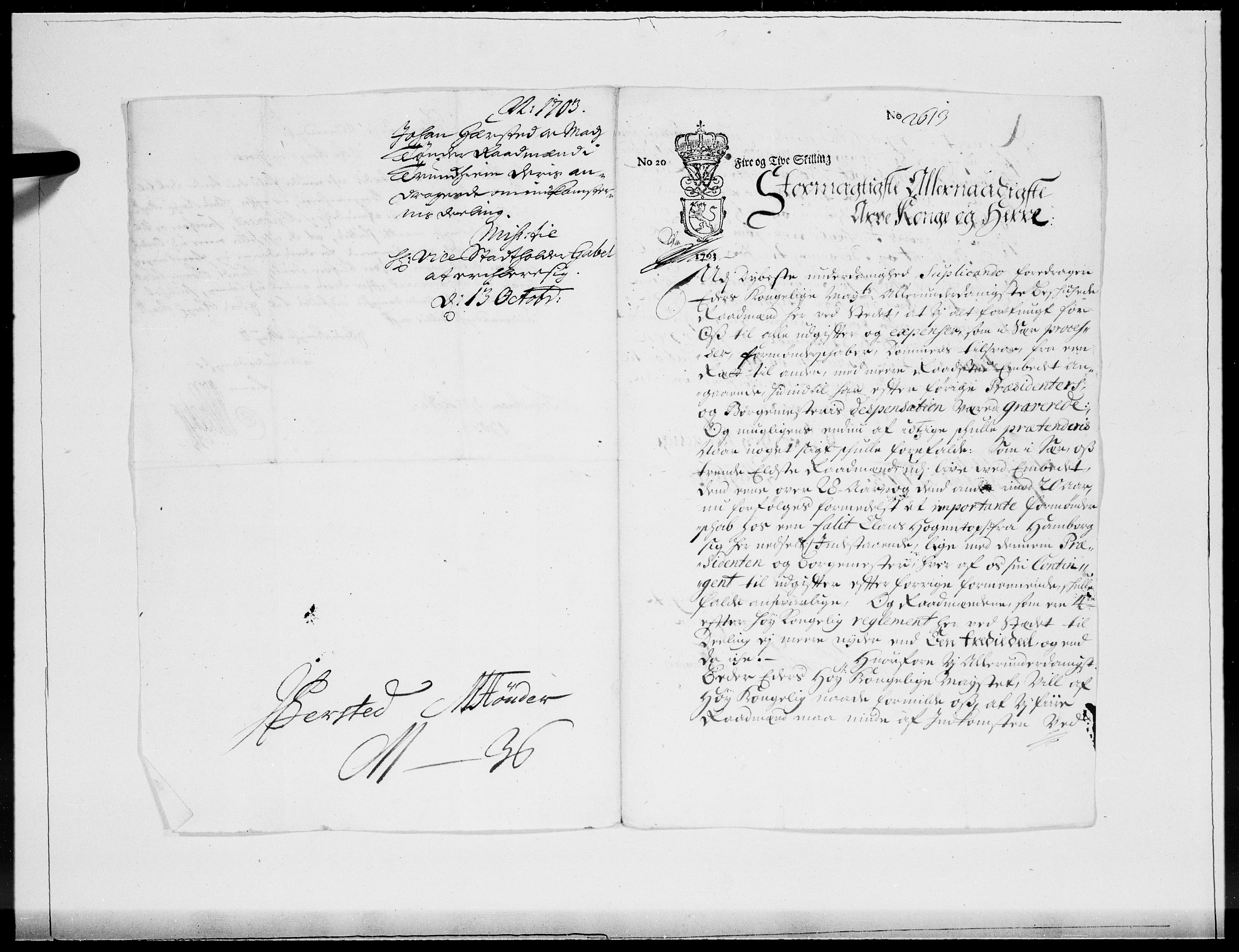 Danske Kanselli 1572-1799, AV/RA-EA-3023/F/Fc/Fcc/Fcca/L0054: Norske innlegg 1572-1799, 1703, p. 460