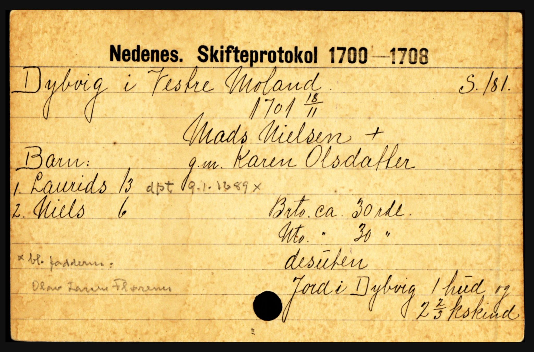 Nedenes sorenskriveri før 1824, AV/SAK-1221-0007/H, p. 5455