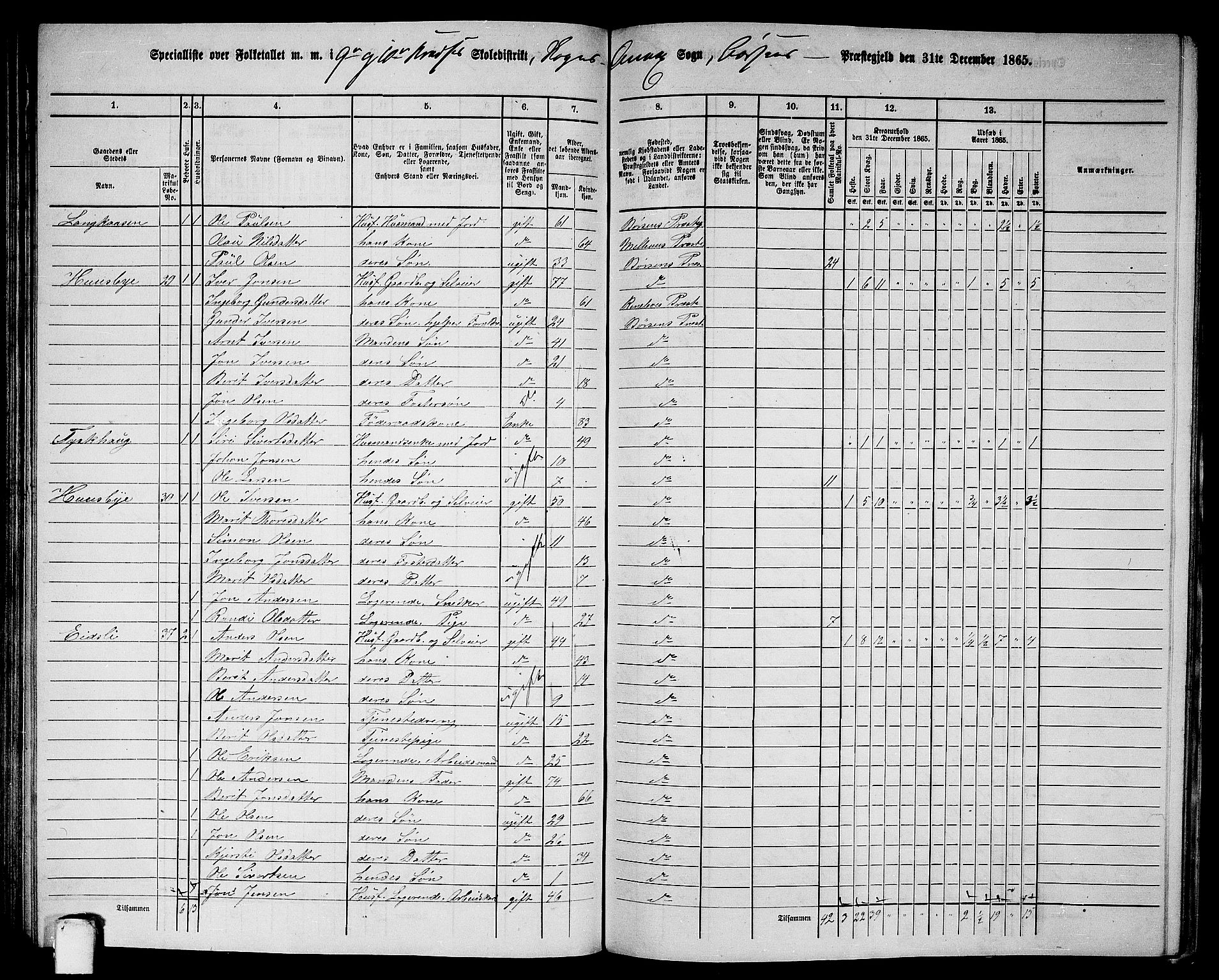 RA, 1865 census for Børsa, 1865, p. 110