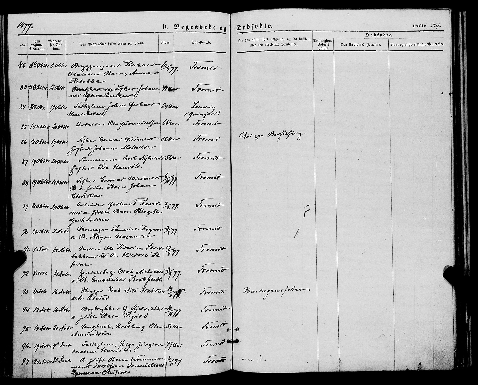 Tromsø sokneprestkontor/stiftsprosti/domprosti, AV/SATØ-S-1343/G/Ga/L0013kirke: Parish register (official) no. 13, 1872-1877, p. 279