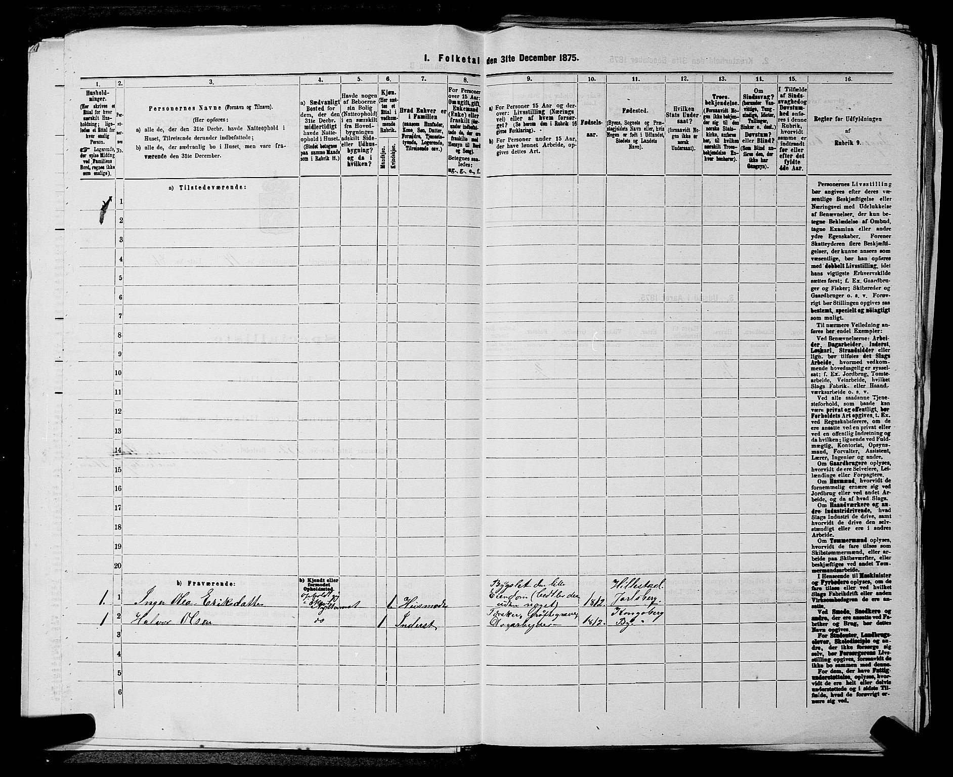 SAKO, 1875 census for 0623P Modum, 1875, p. 1818