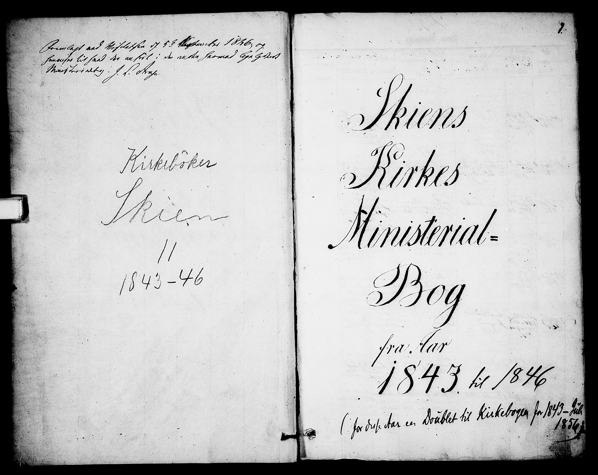 Skien kirkebøker, SAKO/A-302/F/Fa/L0006b: Parish register (official) no. 6B, 1843-1846, p. 0-1