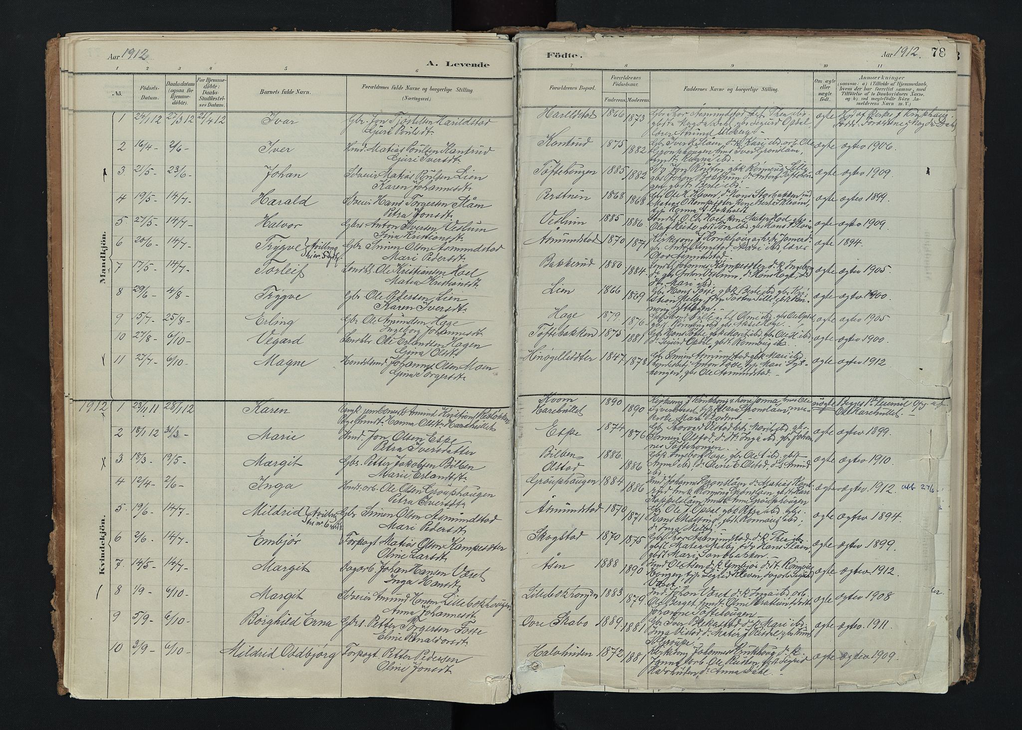 Nord-Fron prestekontor, SAH/PREST-080/H/Ha/Haa/L0005: Parish register (official) no. 5, 1884-1914, p. 78
