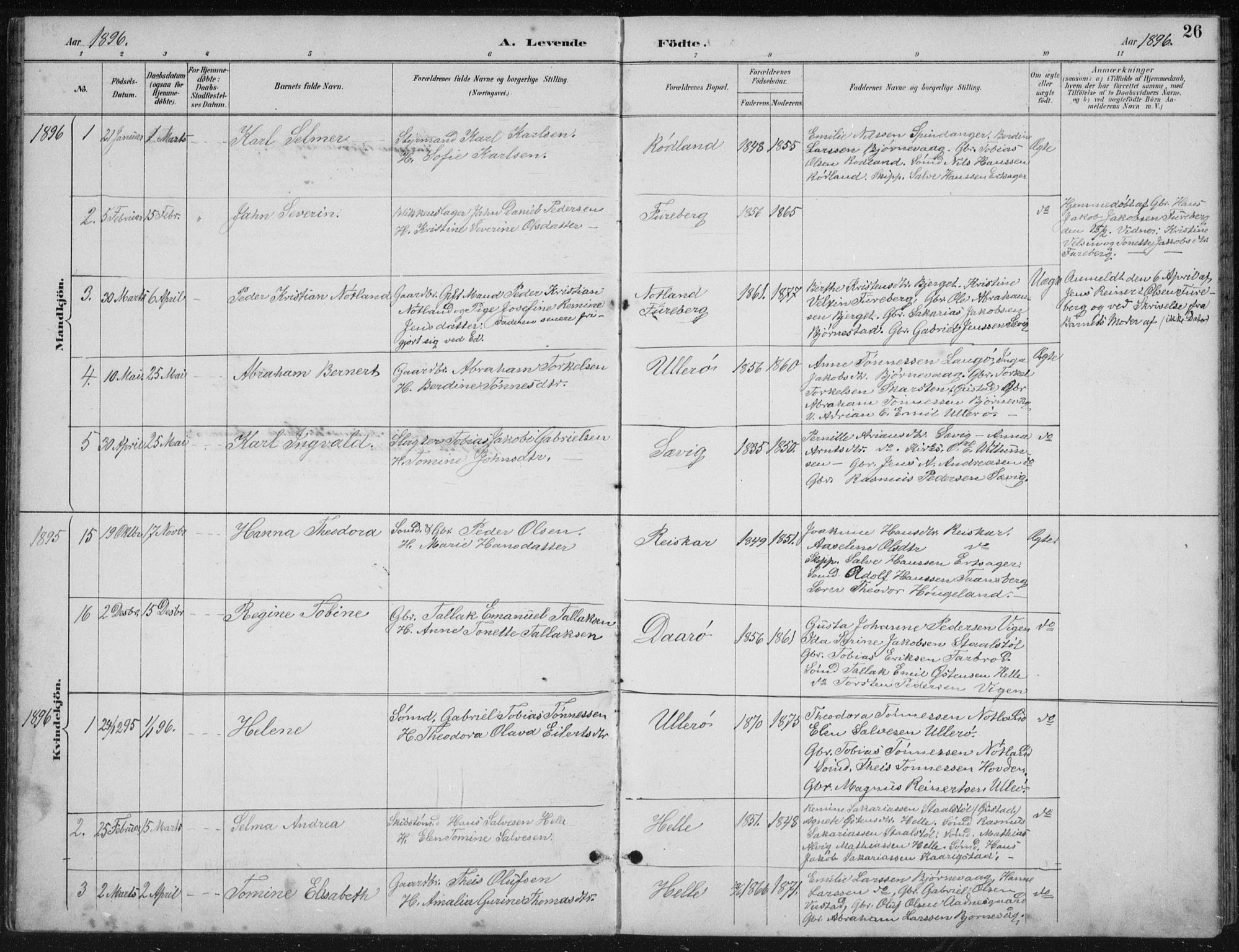 Herad sokneprestkontor, AV/SAK-1111-0018/F/Fb/Fbb/L0004: Parish register (copy) no. B 4, 1890-1935, p. 26