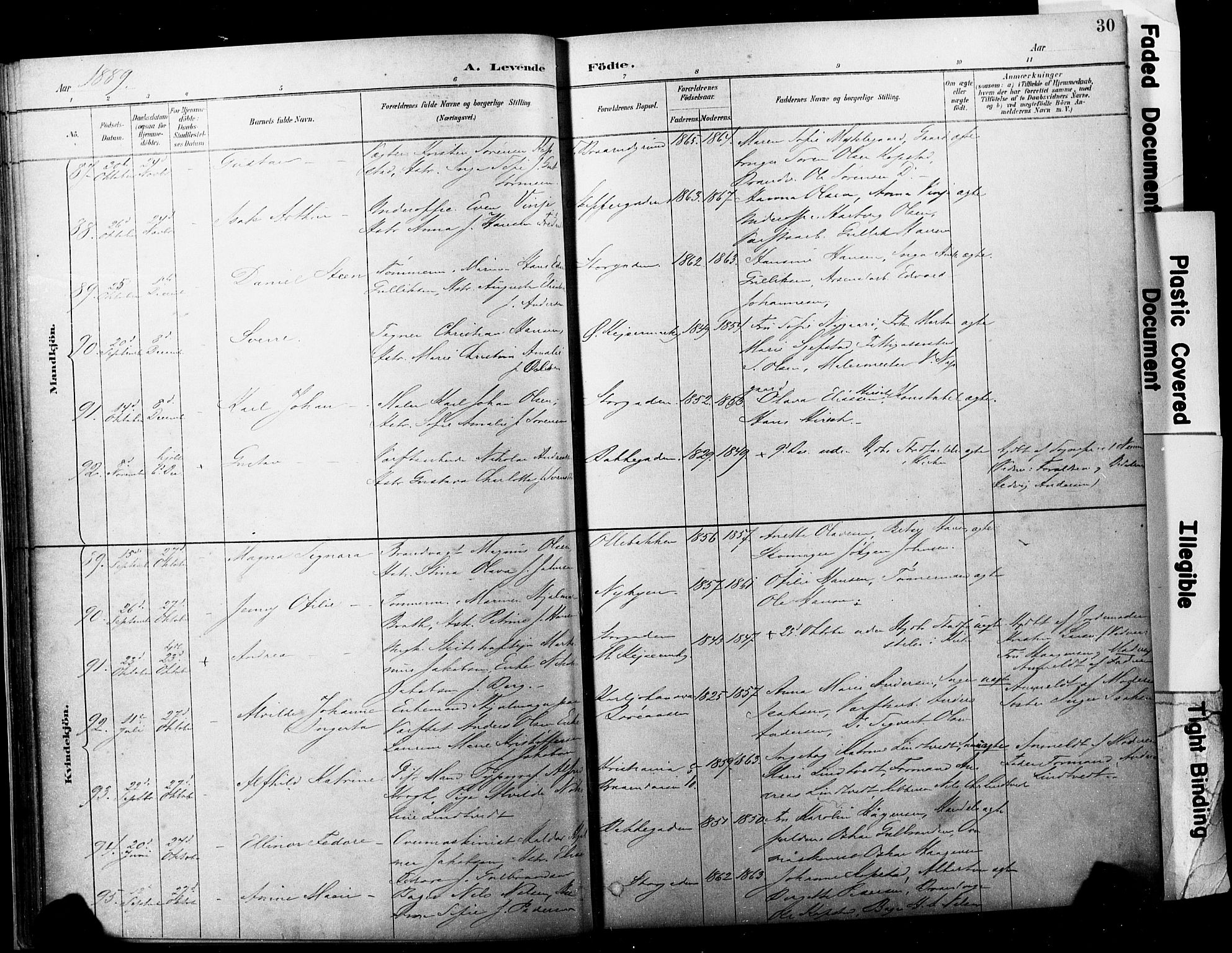 Horten kirkebøker, AV/SAKO-A-348/F/Fa/L0004: Parish register (official) no. 4, 1888-1895, p. 30