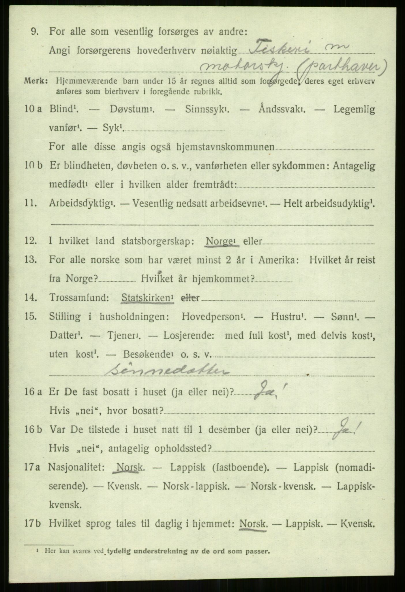 SATØ, 1920 census for Dyrøy, 1920, p. 4098