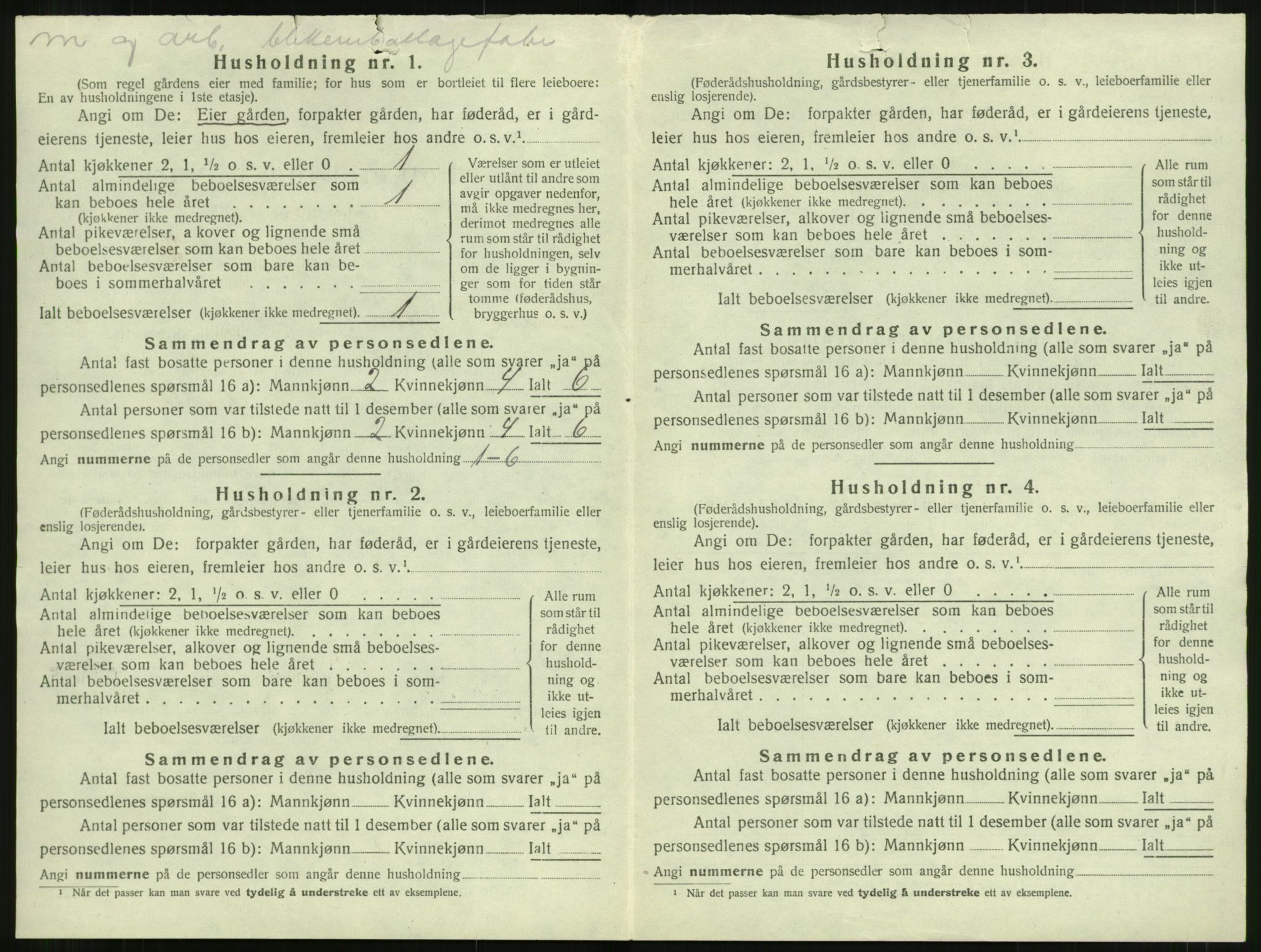 SAT, 1920 census for Bremsnes, 1920, p. 52