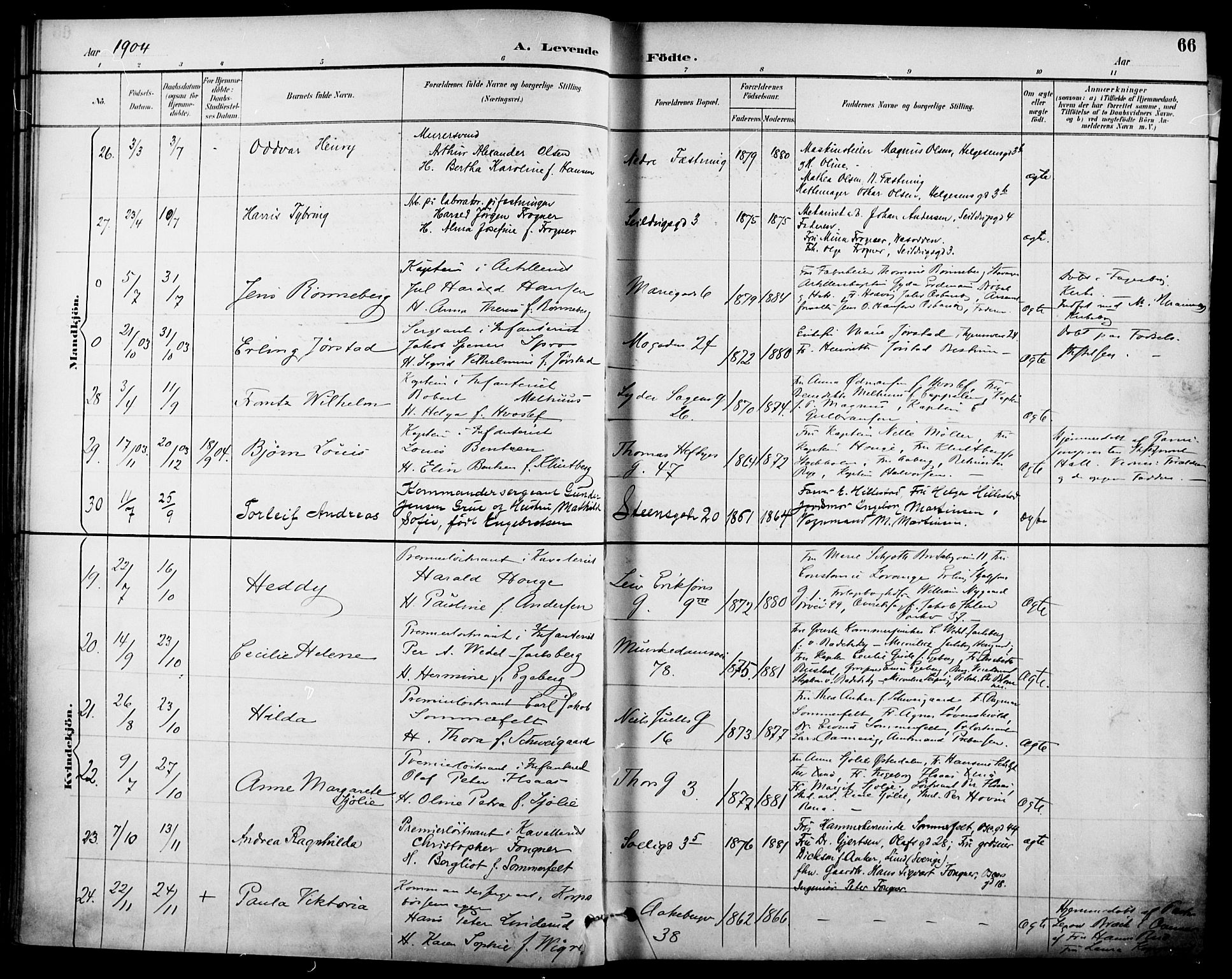 Garnisonsmenigheten Kirkebøker, SAO/A-10846/F/Fa/L0013: Parish register (official) no. 13, 1894-1904, p. 66