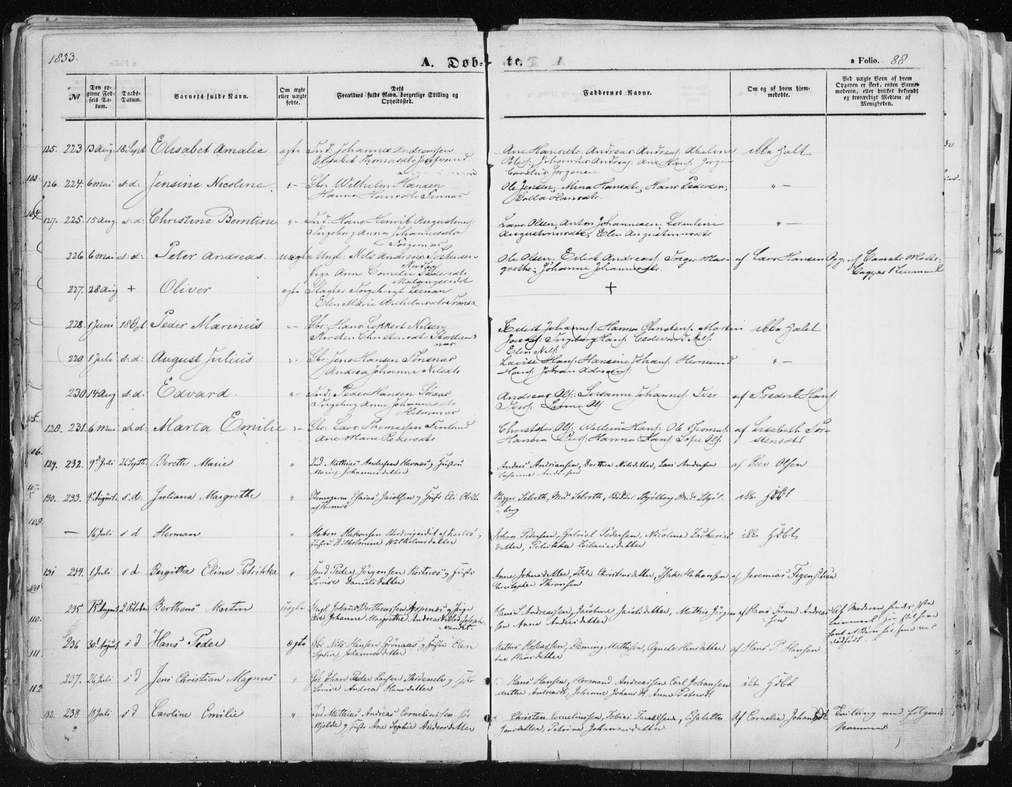 Tromsø sokneprestkontor/stiftsprosti/domprosti, SATØ/S-1343/G/Ga/L0010kirke: Parish register (official) no. 10, 1848-1855, p. 88