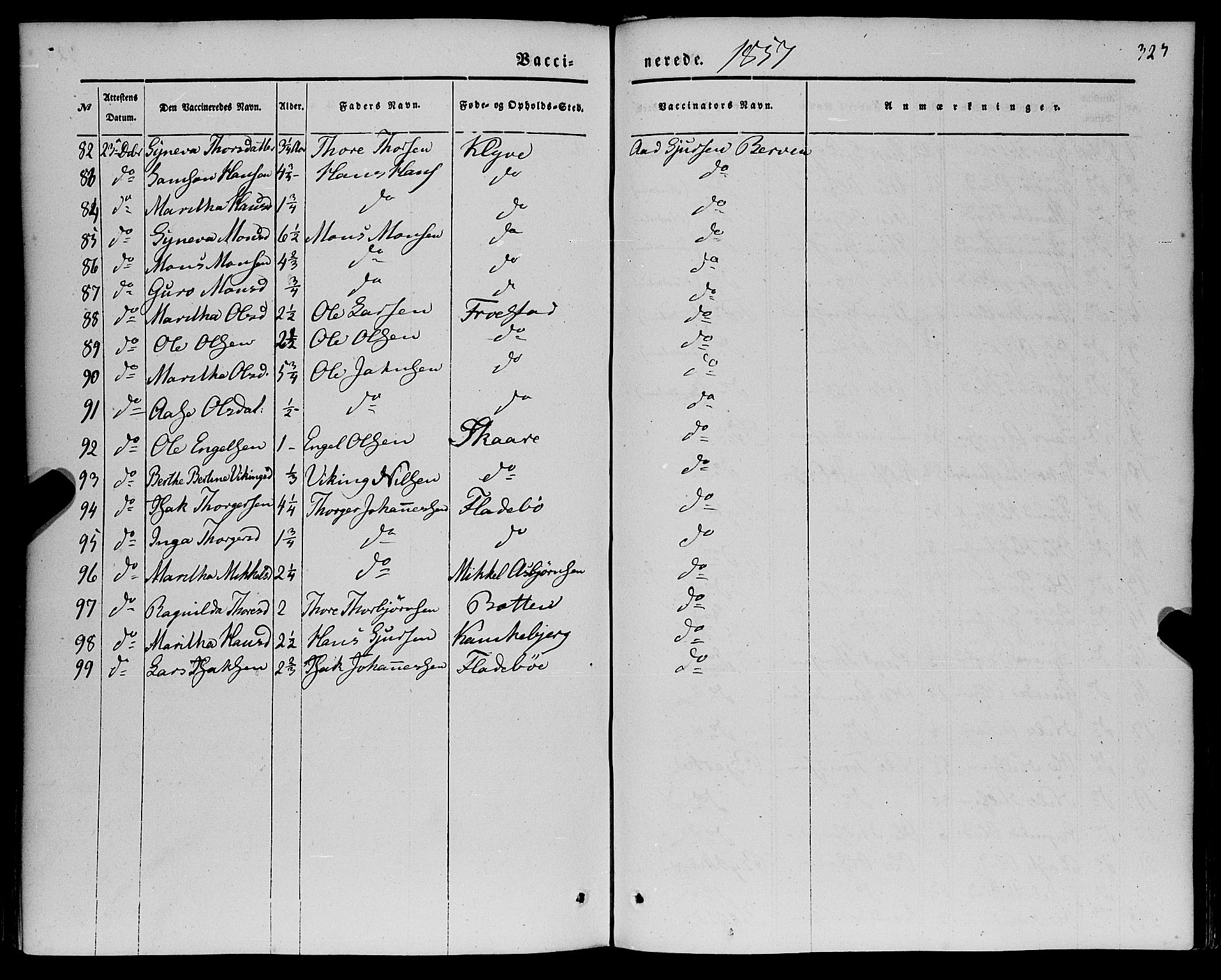 Kvam sokneprestembete, AV/SAB-A-76201/H/Haa: Parish register (official) no. A 8, 1844-1863, p. 327