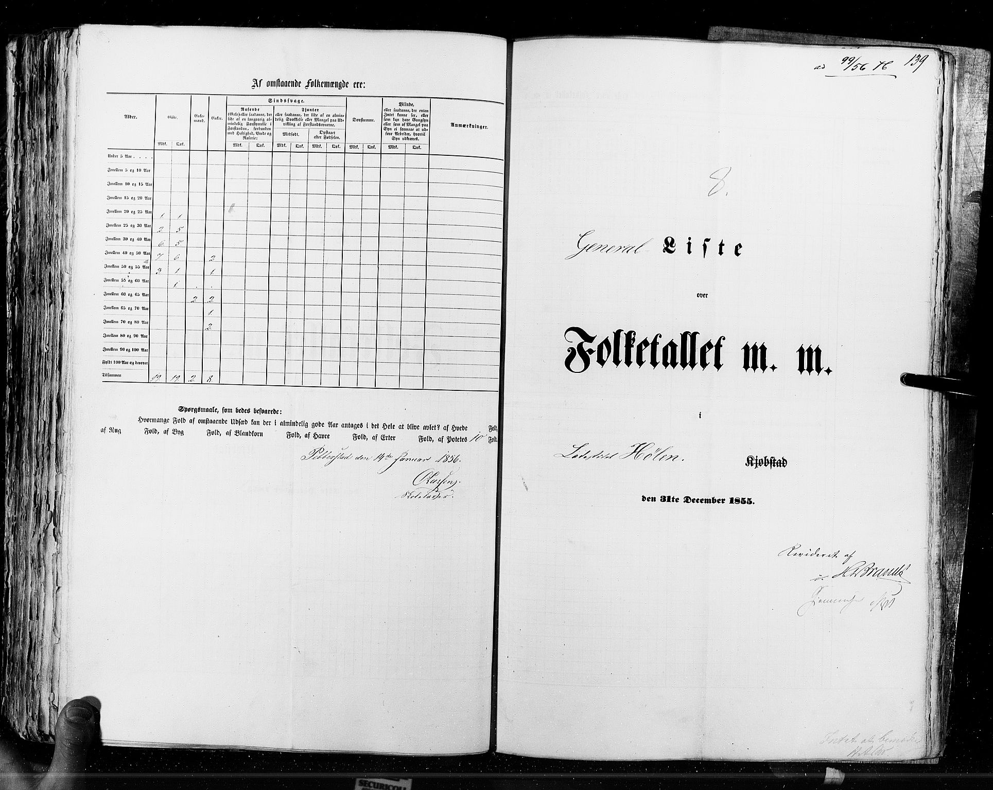 RA, Census 1855, vol. 7: Fredrikshald-Kragerø, 1855, p. 139