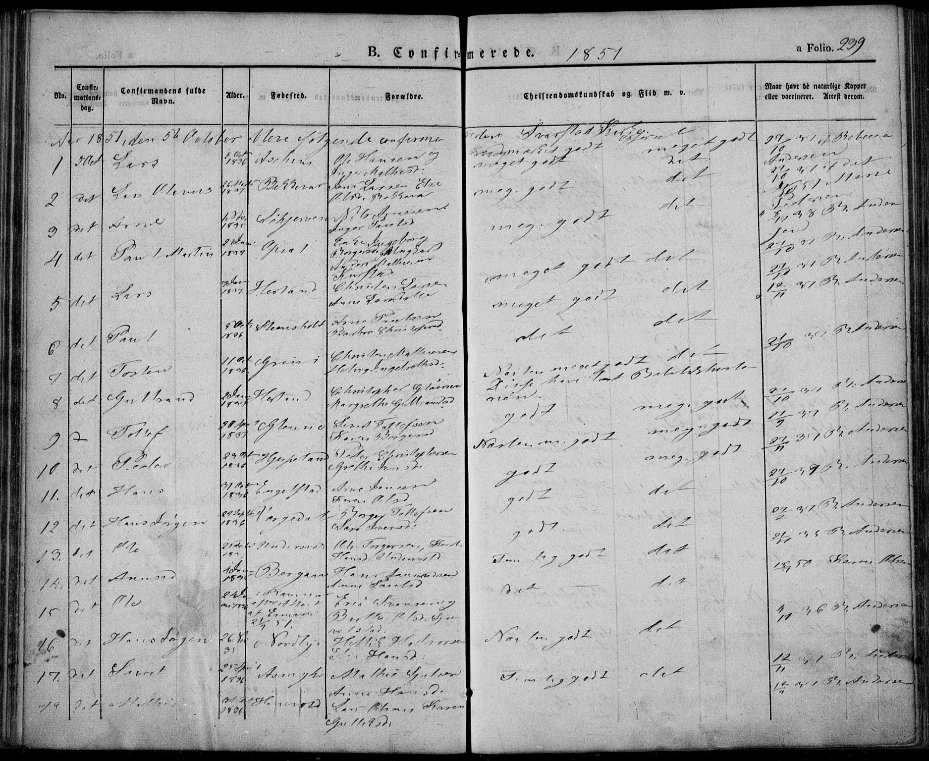 Lardal kirkebøker, AV/SAKO-A-350/F/Fa/L0006: Parish register (official) no. I 6, 1835-1860, p. 239