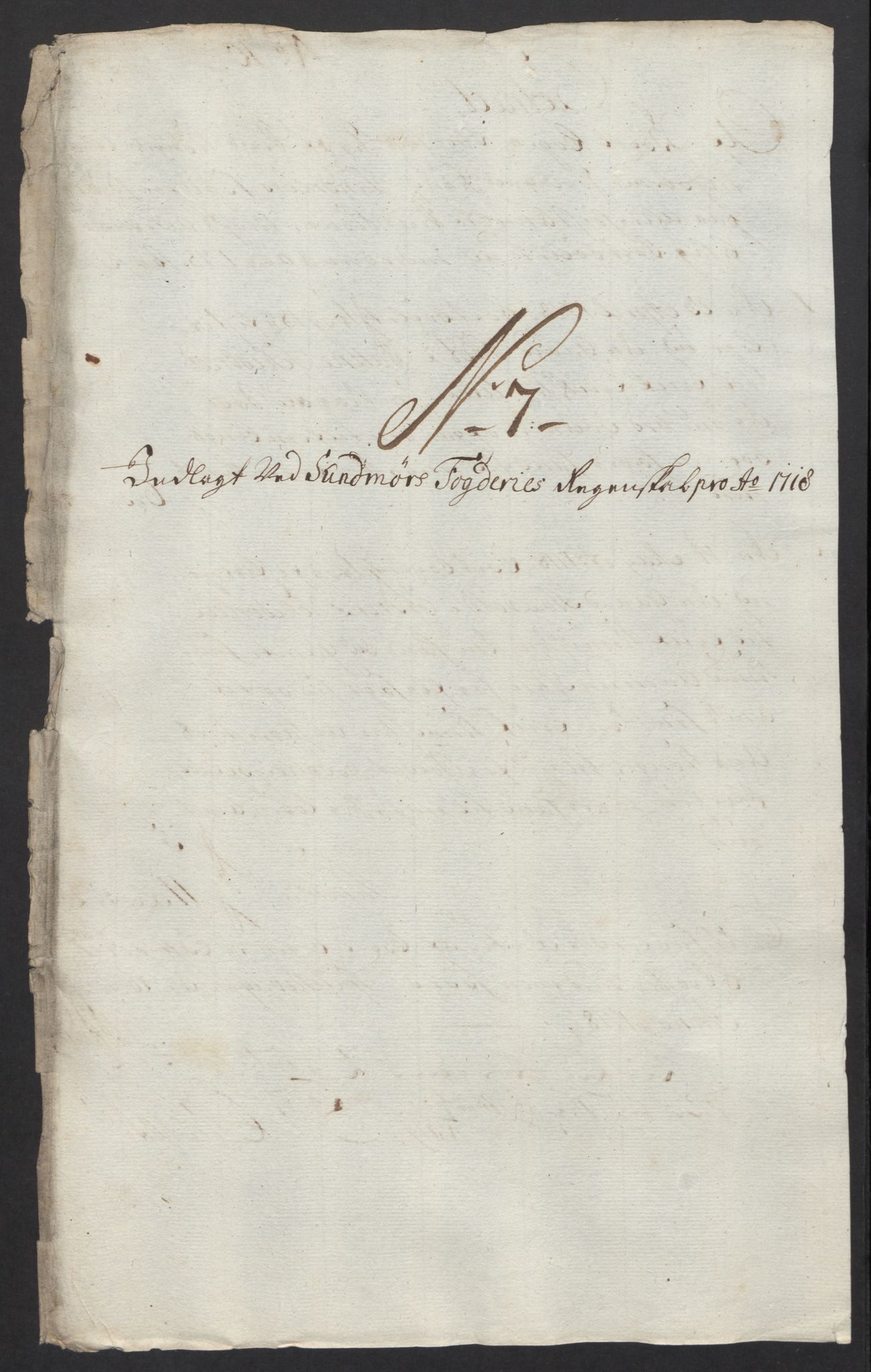 Rentekammeret inntil 1814, Reviderte regnskaper, Fogderegnskap, AV/RA-EA-4092/R54/L3570: Fogderegnskap Sunnmøre, 1718, p. 105