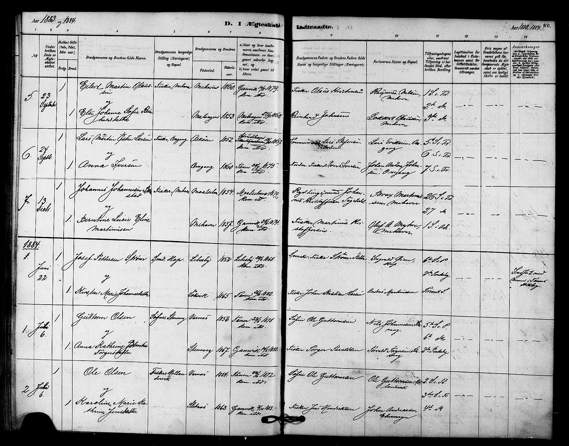 Tana sokneprestkontor, AV/SATØ-S-1334/H/Ha/L0003kirke: Parish register (official) no. 3, 1878-1892, p. 80