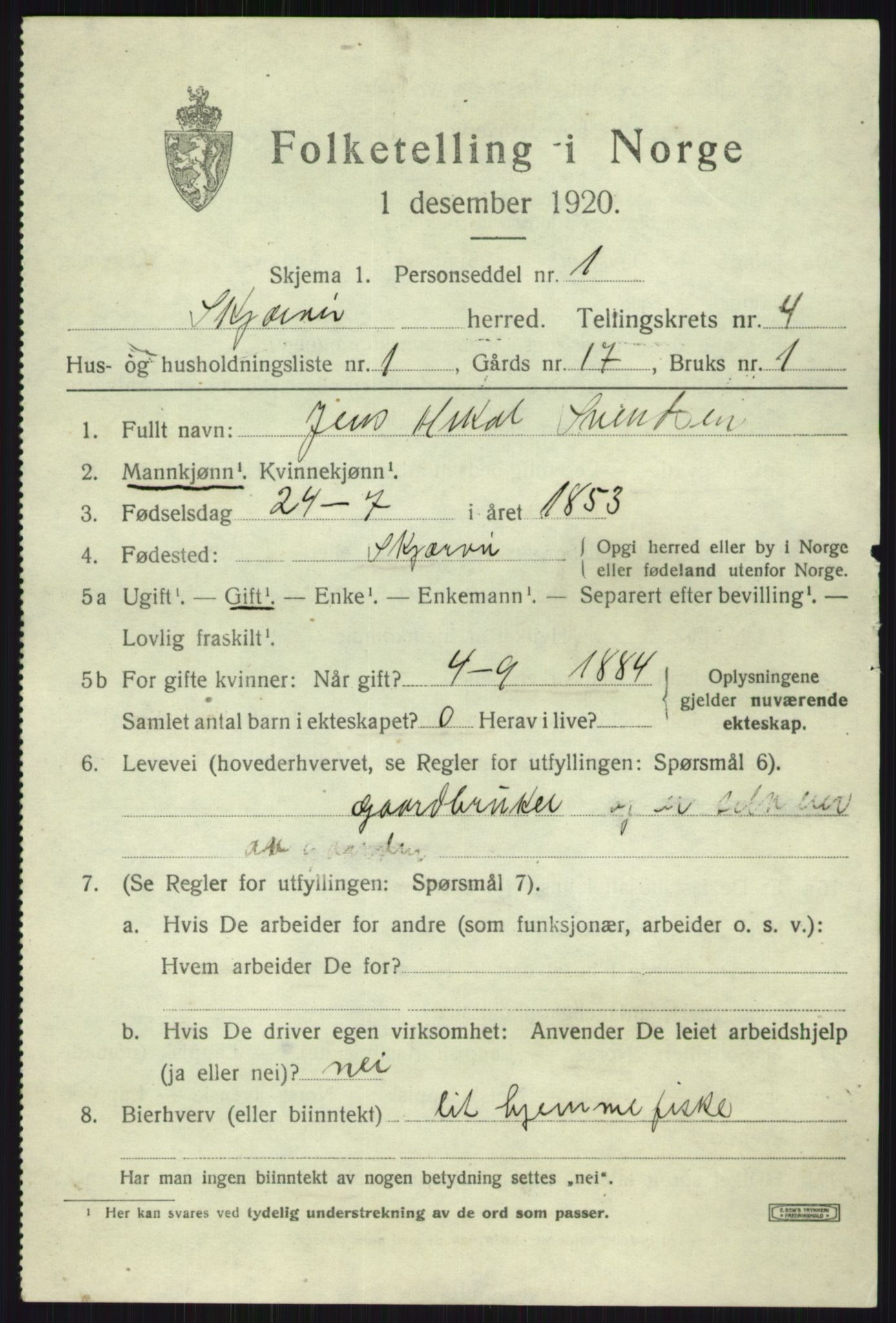 SATØ, 1920 census for Skjervøy, 1920, p. 2429