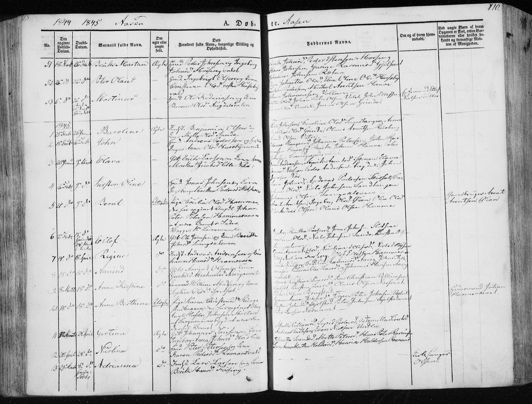 Ministerialprotokoller, klokkerbøker og fødselsregistre - Nord-Trøndelag, SAT/A-1458/713/L0115: Parish register (official) no. 713A06, 1838-1851, p. 110
