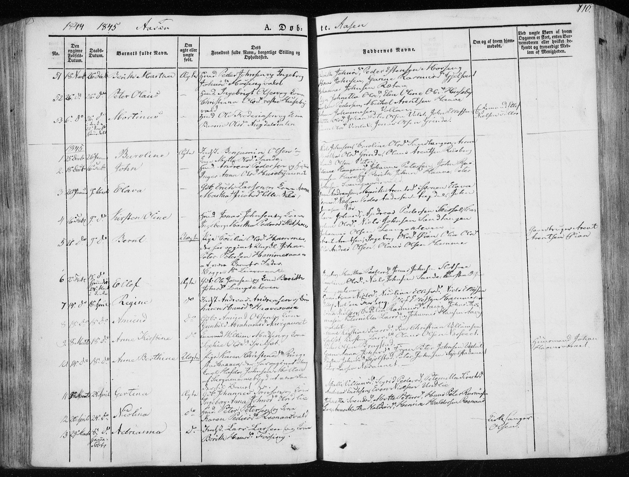 Ministerialprotokoller, klokkerbøker og fødselsregistre - Nord-Trøndelag, AV/SAT-A-1458/713/L0115: Parish register (official) no. 713A06, 1838-1851, p. 110