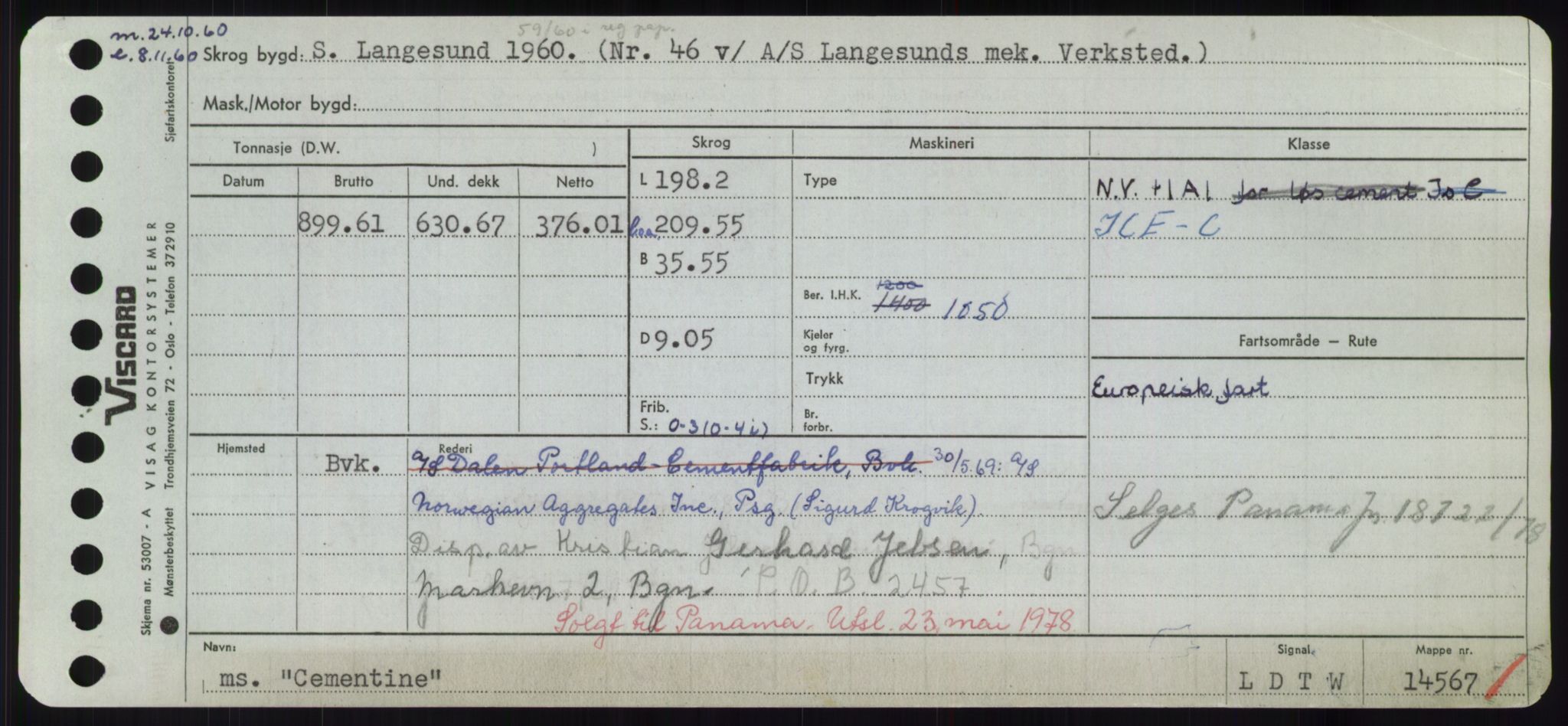 Sjøfartsdirektoratet med forløpere, Skipsmålingen, RA/S-1627/H/Hd/L0007: Fartøy, C, p. 83