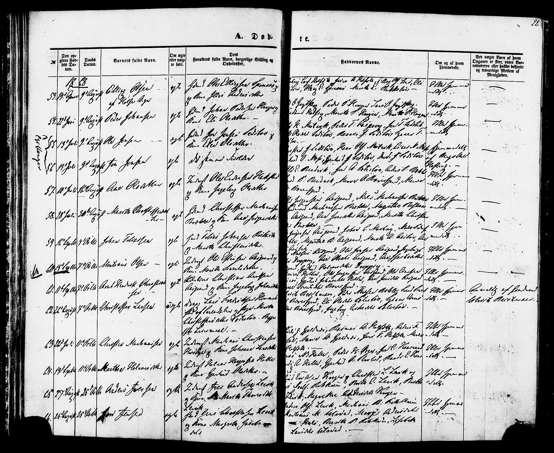 Ministerialprotokoller, klokkerbøker og fødselsregistre - Møre og Romsdal, AV/SAT-A-1454/592/L1027: Parish register (official) no. 592A05, 1865-1878, p. 22