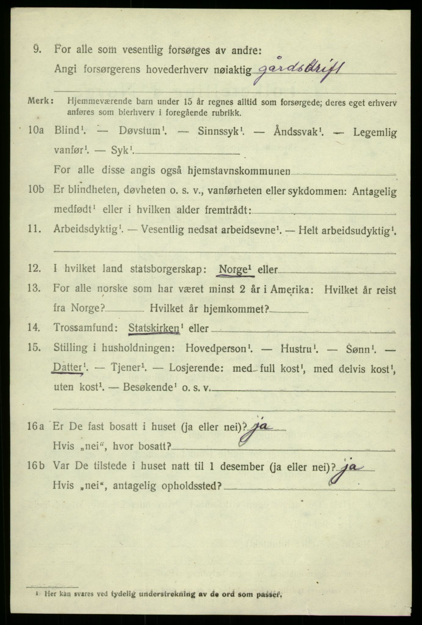 SAB, 1920 census for Røldal, 1920, p. 732