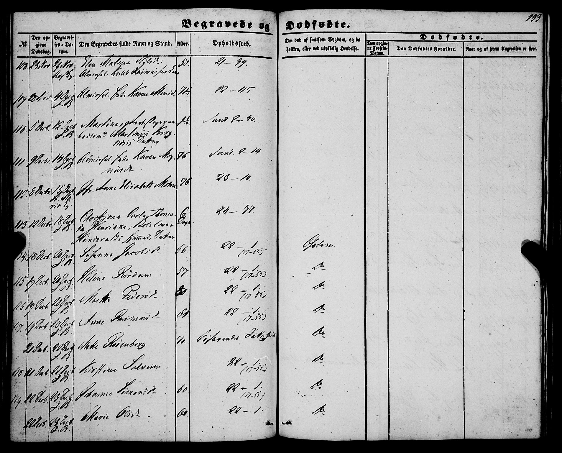 Korskirken sokneprestembete, AV/SAB-A-76101/H/Haa: Parish register (official) no. E 2, 1848-1862, p. 133