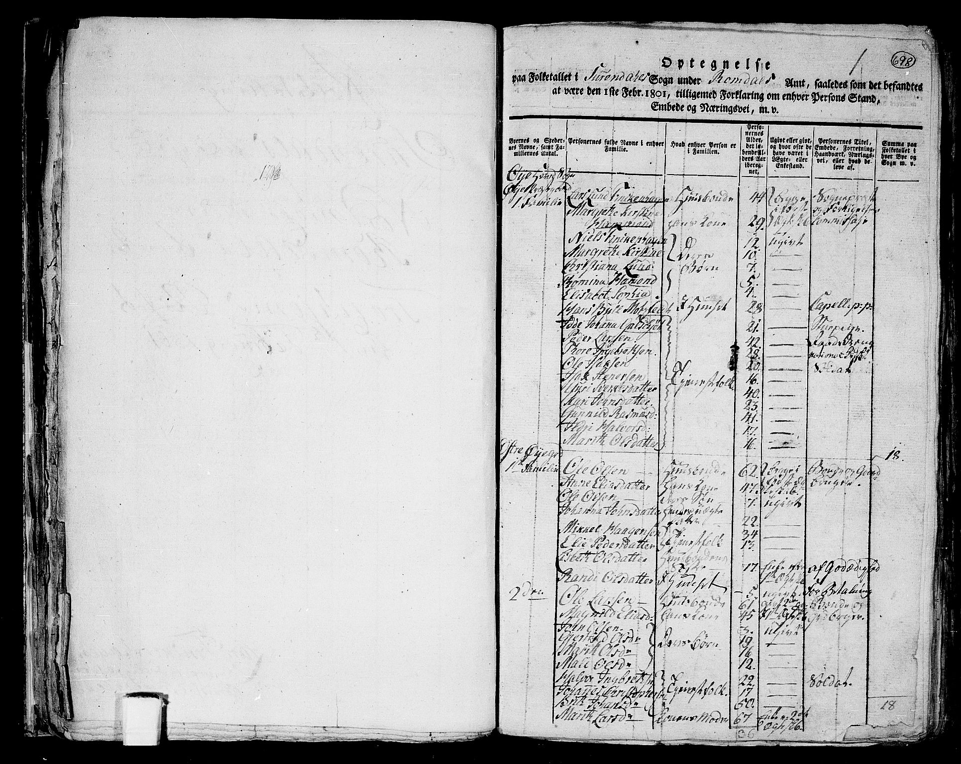 RA, 1801 census for 1566P Surnadal, 1801, p. 697b-698a