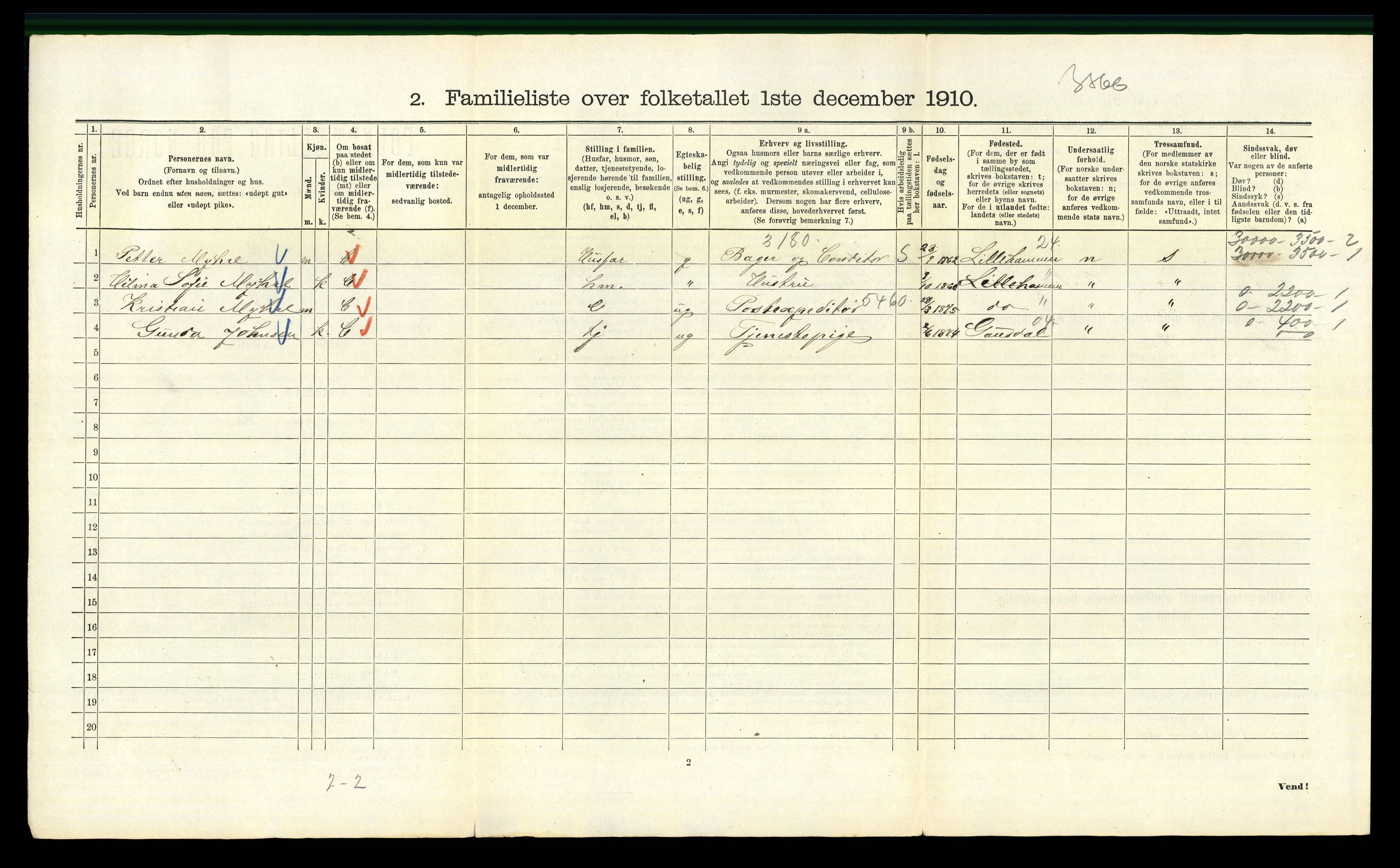 RA, 1910 census for Kristiania, 1910, p. 99824