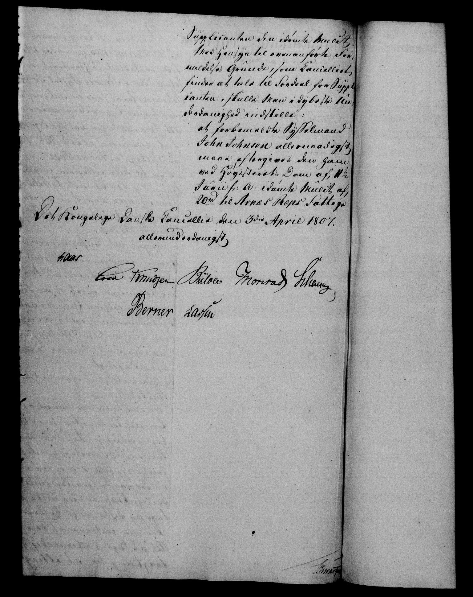Danske Kanselli 1800-1814, AV/RA-EA-3024/H/Hf/Hfa/Hfab/L0008: Forestillinger, 1807